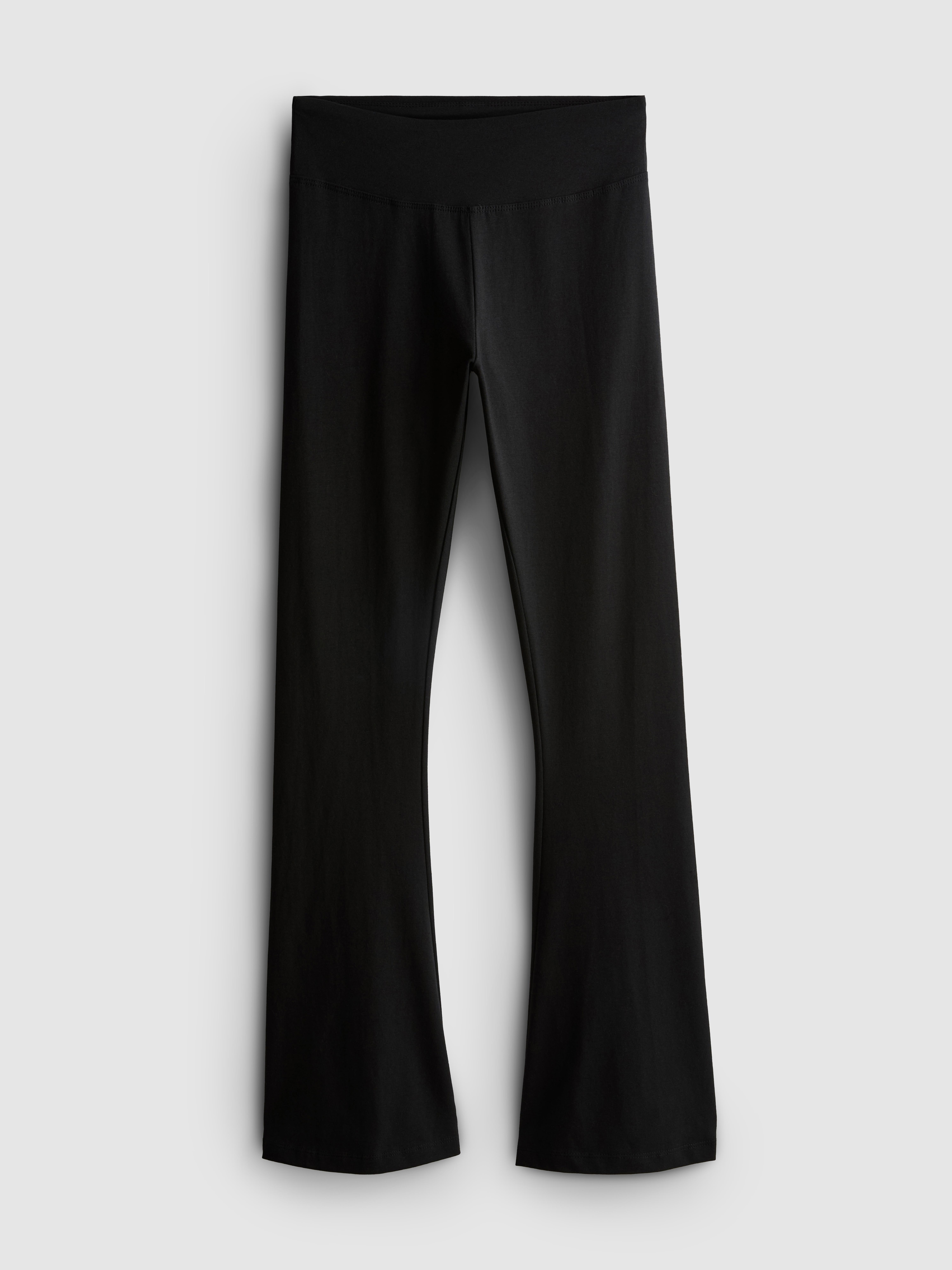 Cotton Rich Flared Leggings - Black