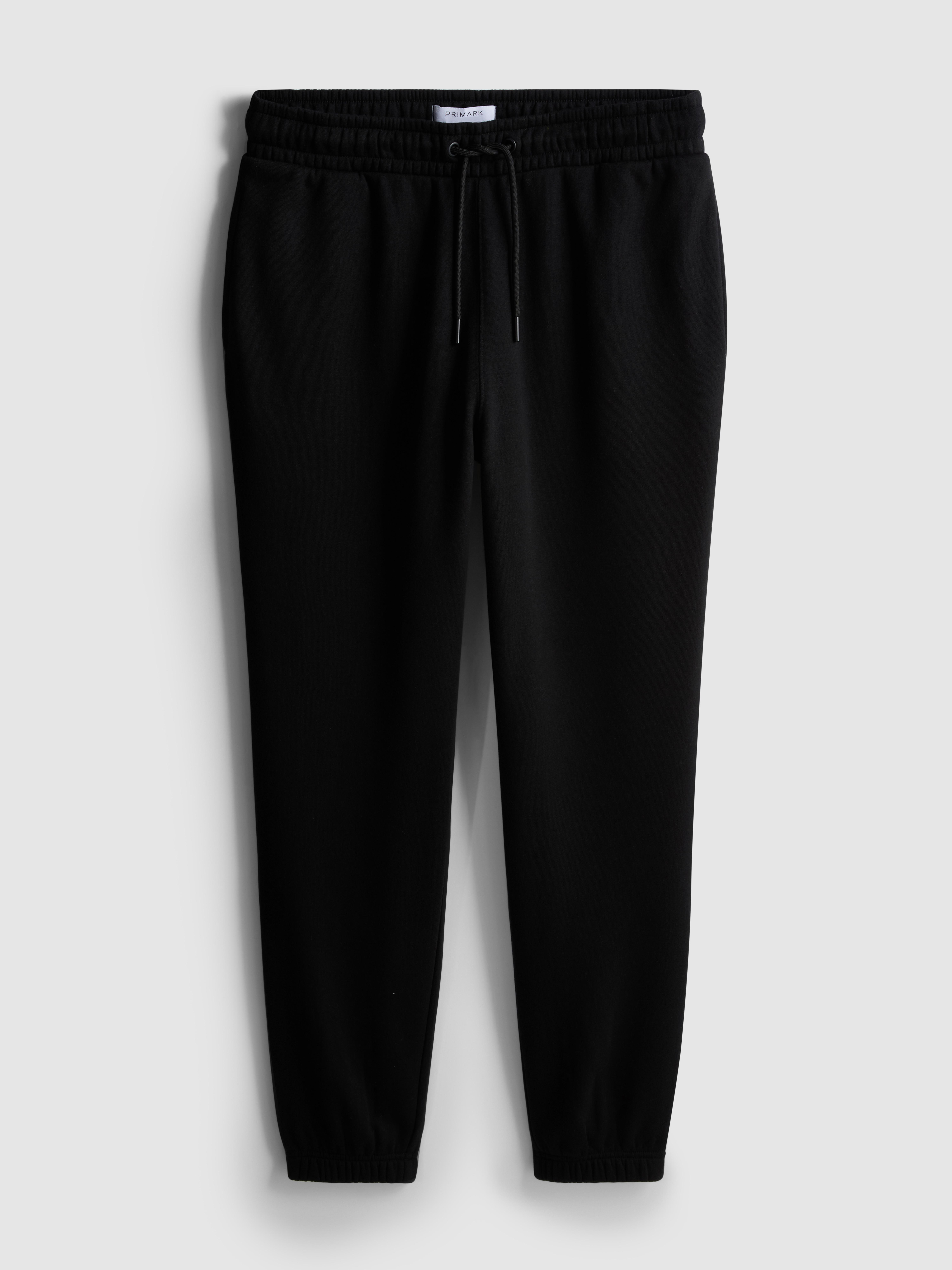 Stretch Waist Cuffed Joggers - Black