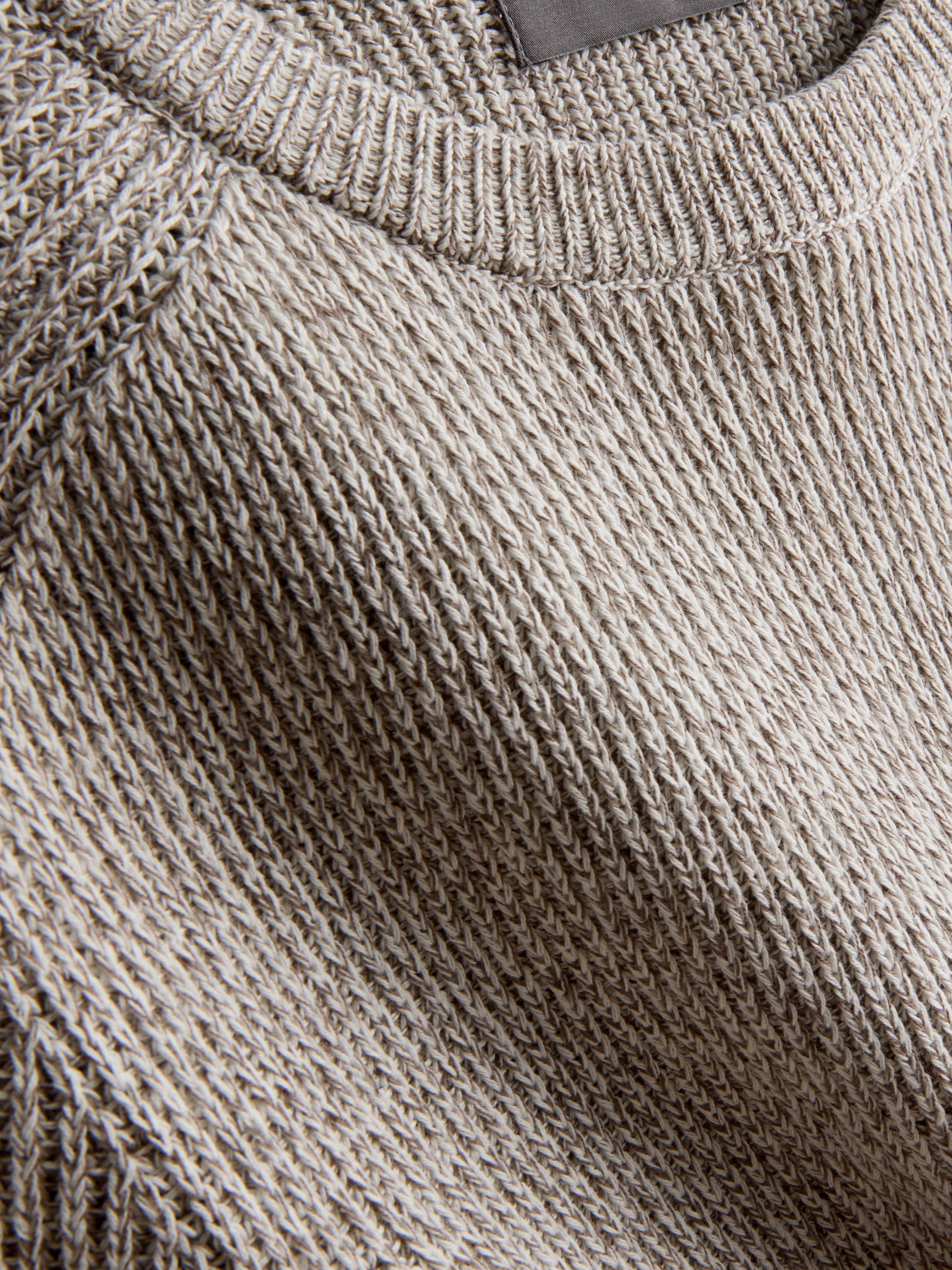 Cotton Rich Crew Neck Sweater - Natural