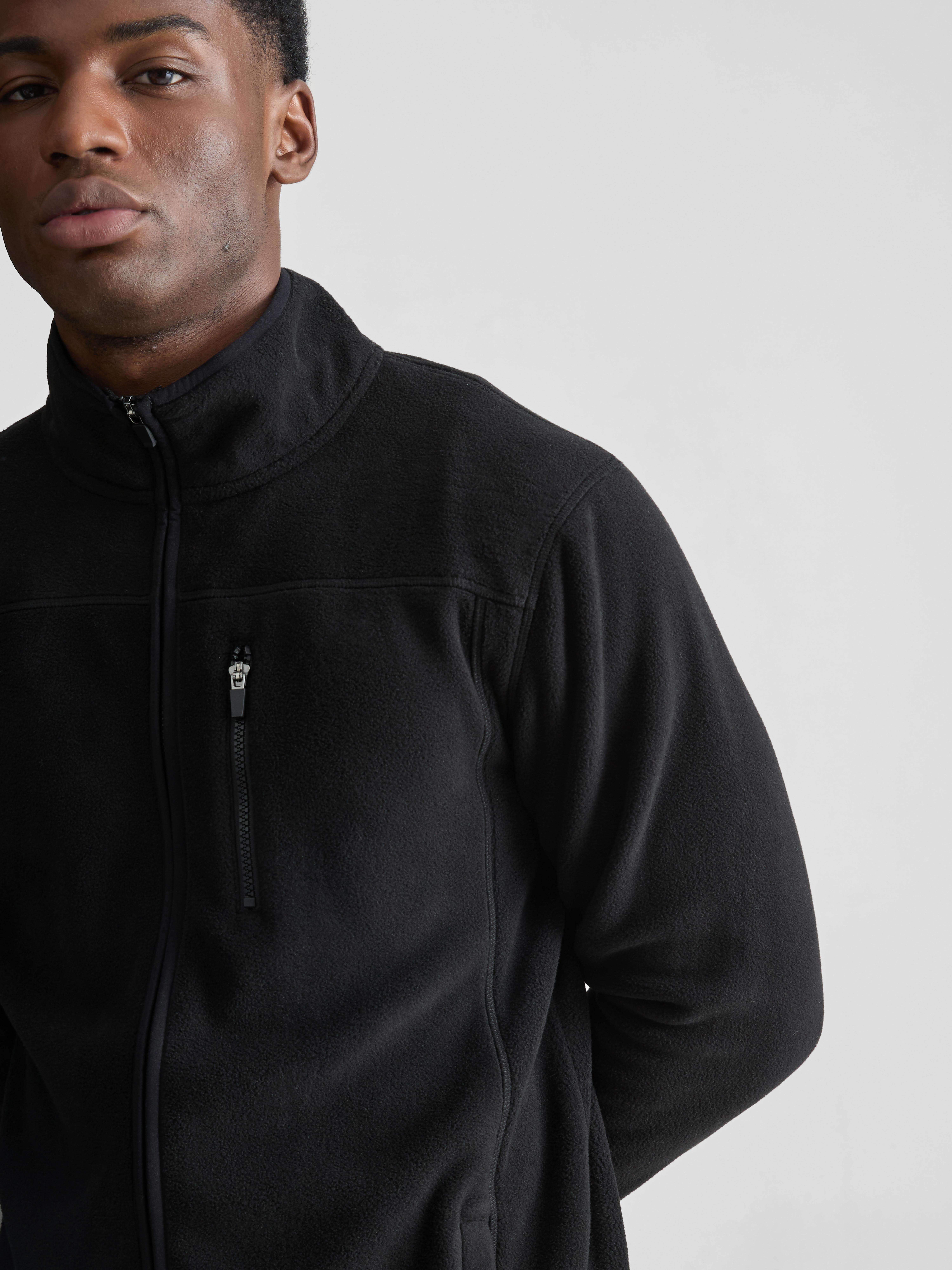 Zip-Up Fleece Jacket - Black