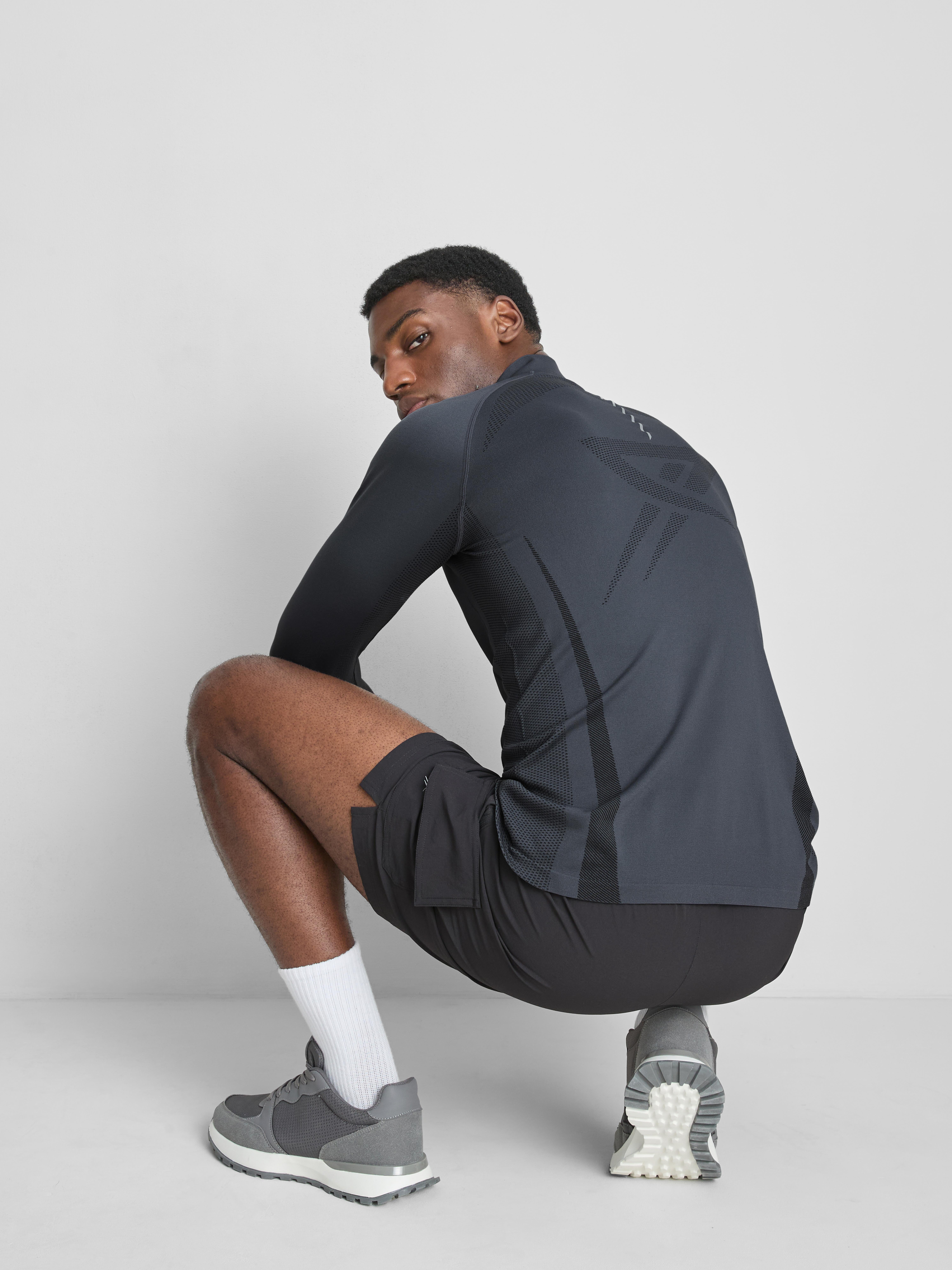 Quarter Zip Gym Top - Blue