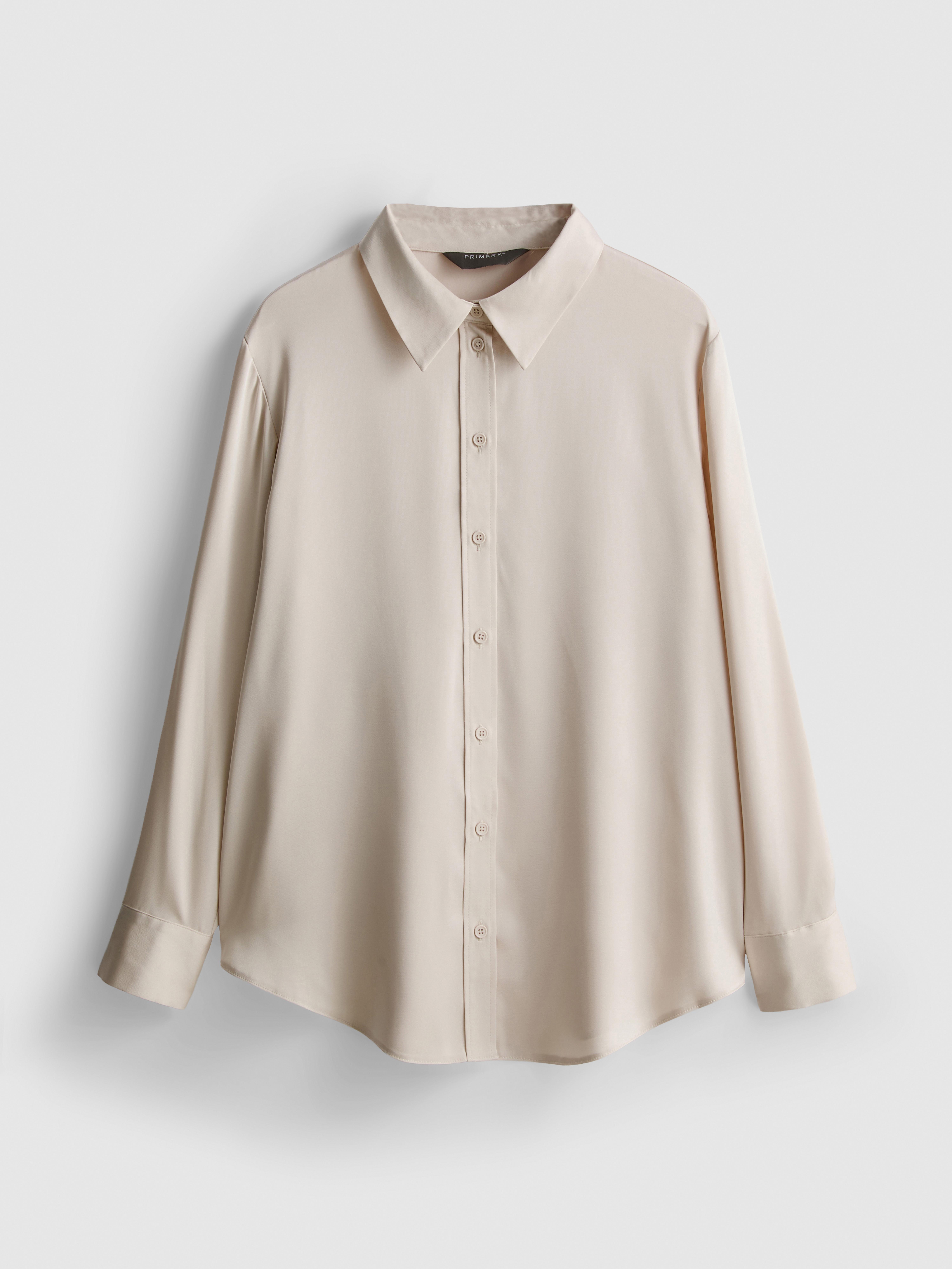 Relaxed Satin Shirt - Oyster