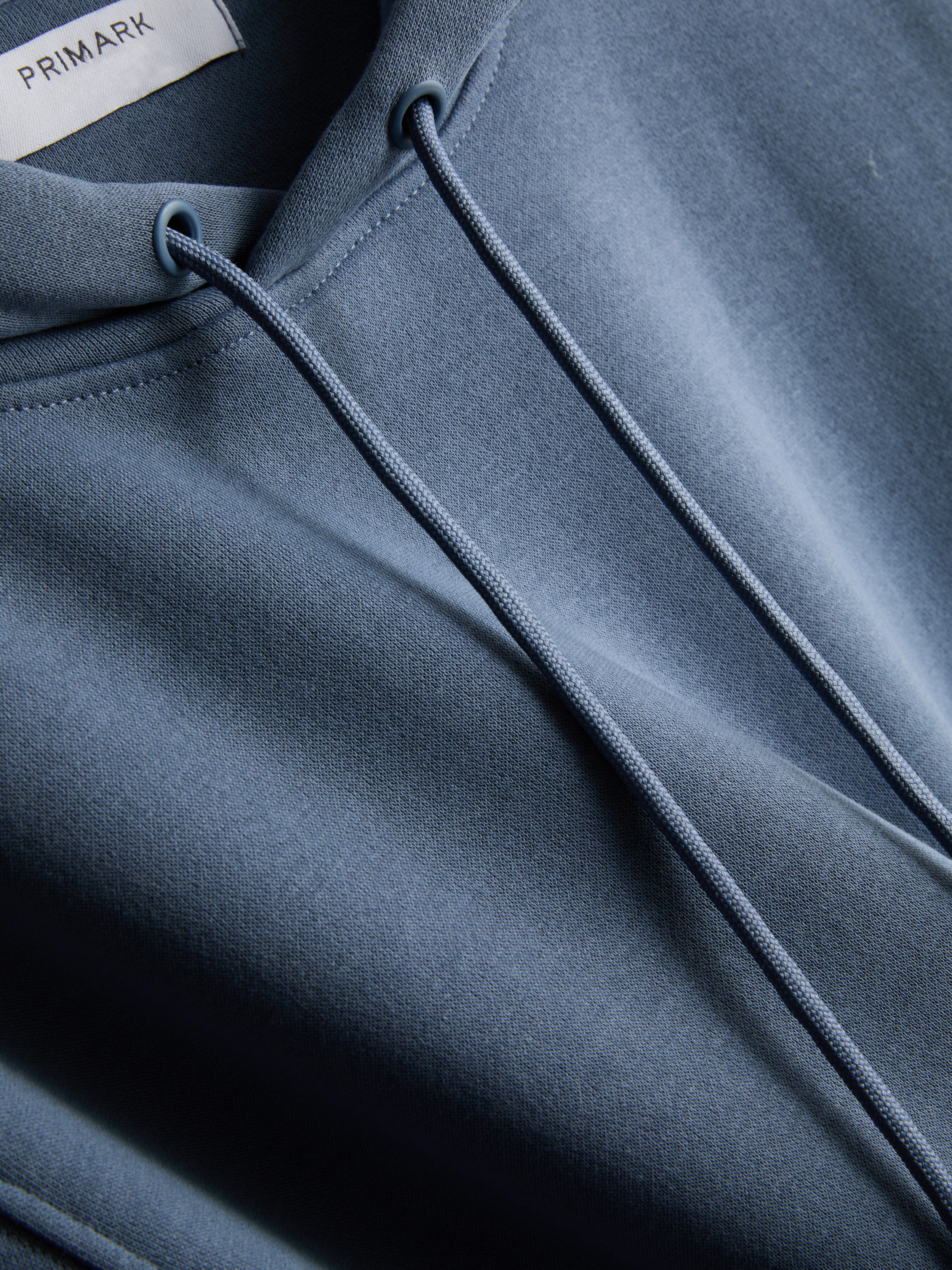 Cotton Blend Overhead Hoodie - Blue