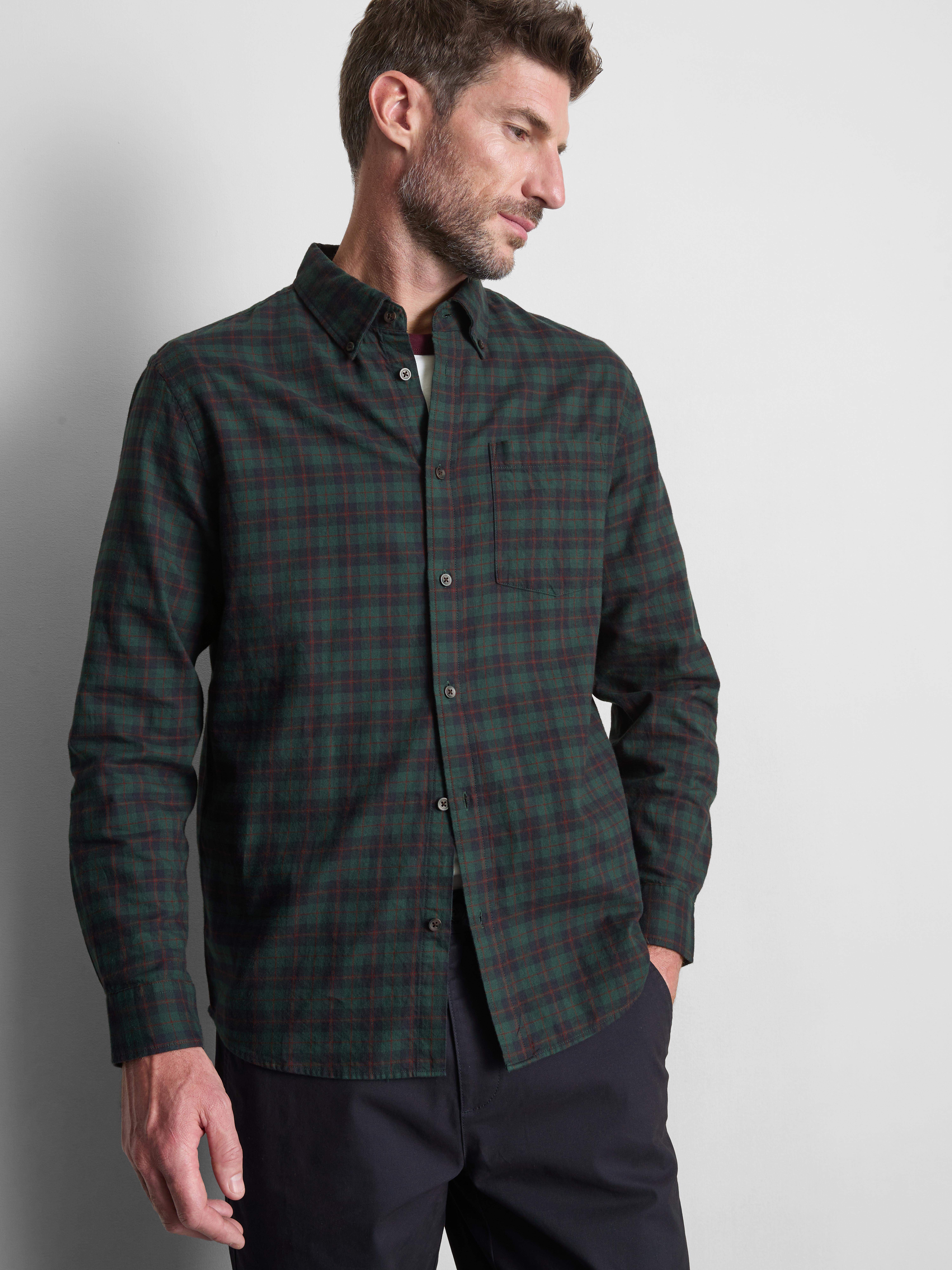Pure Cotton Check Shirt - Green