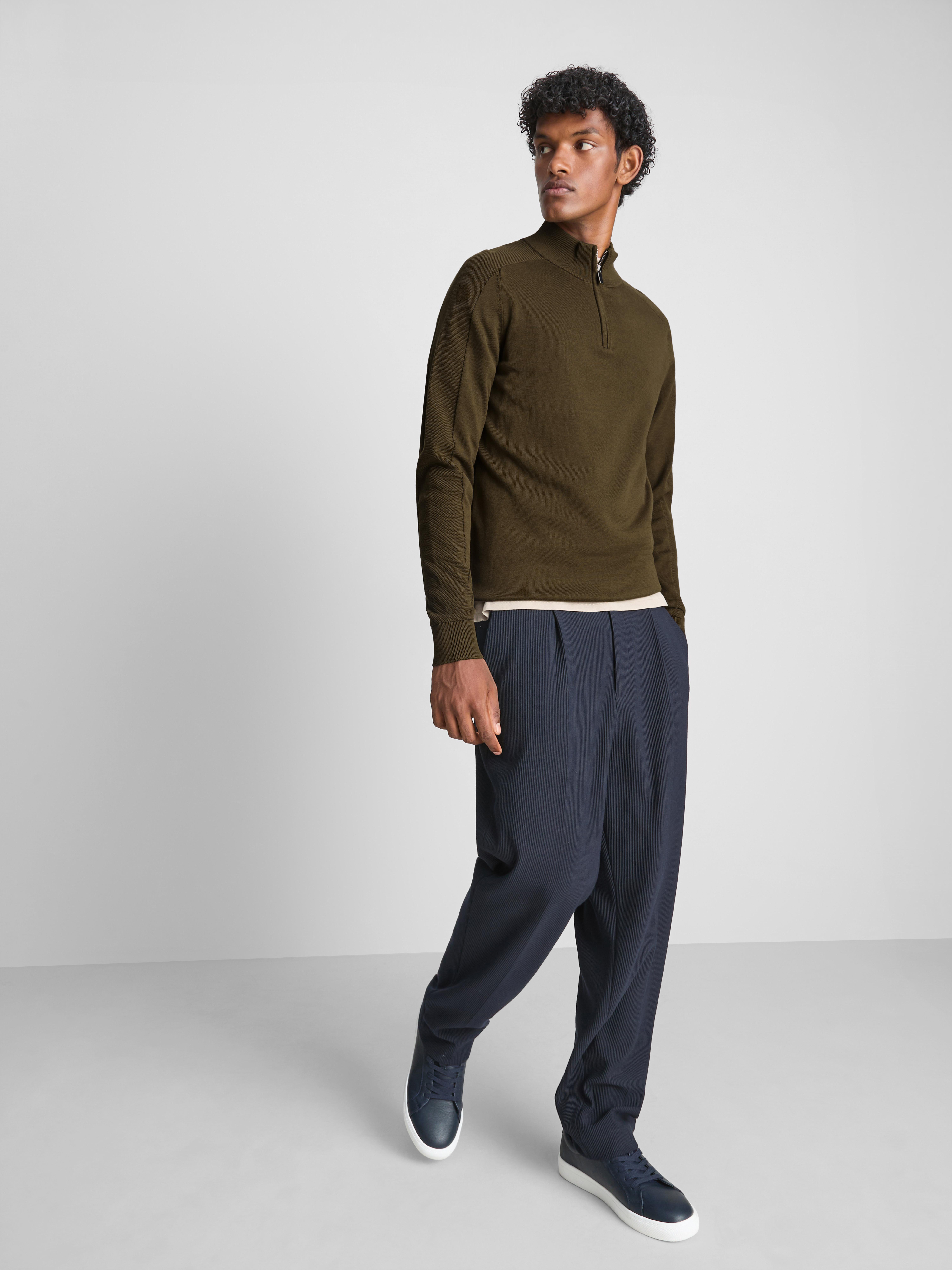 Quarter-Zip Sweater - Olive