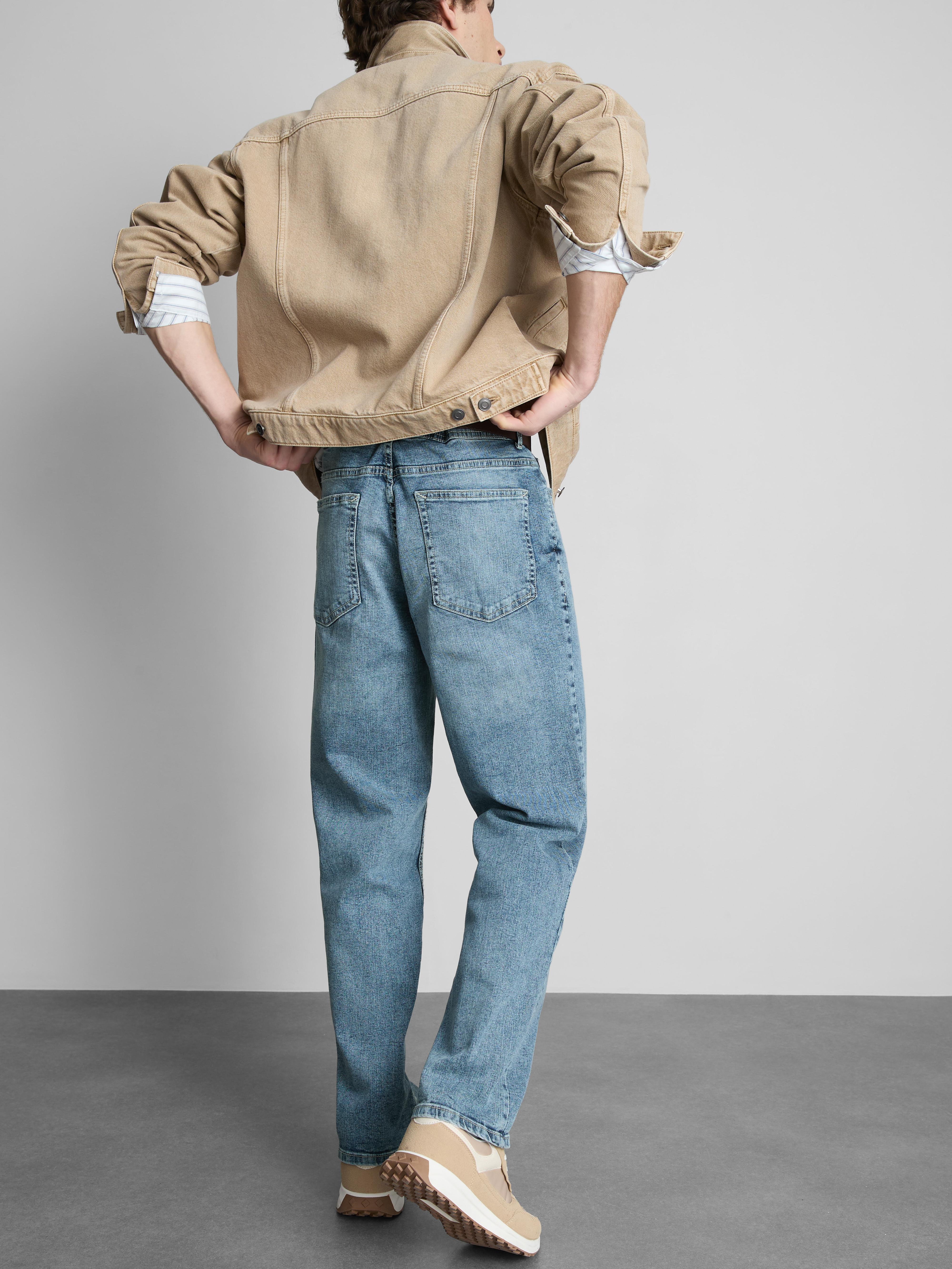 Stretch Straight Leg Jeans - Mid Blue