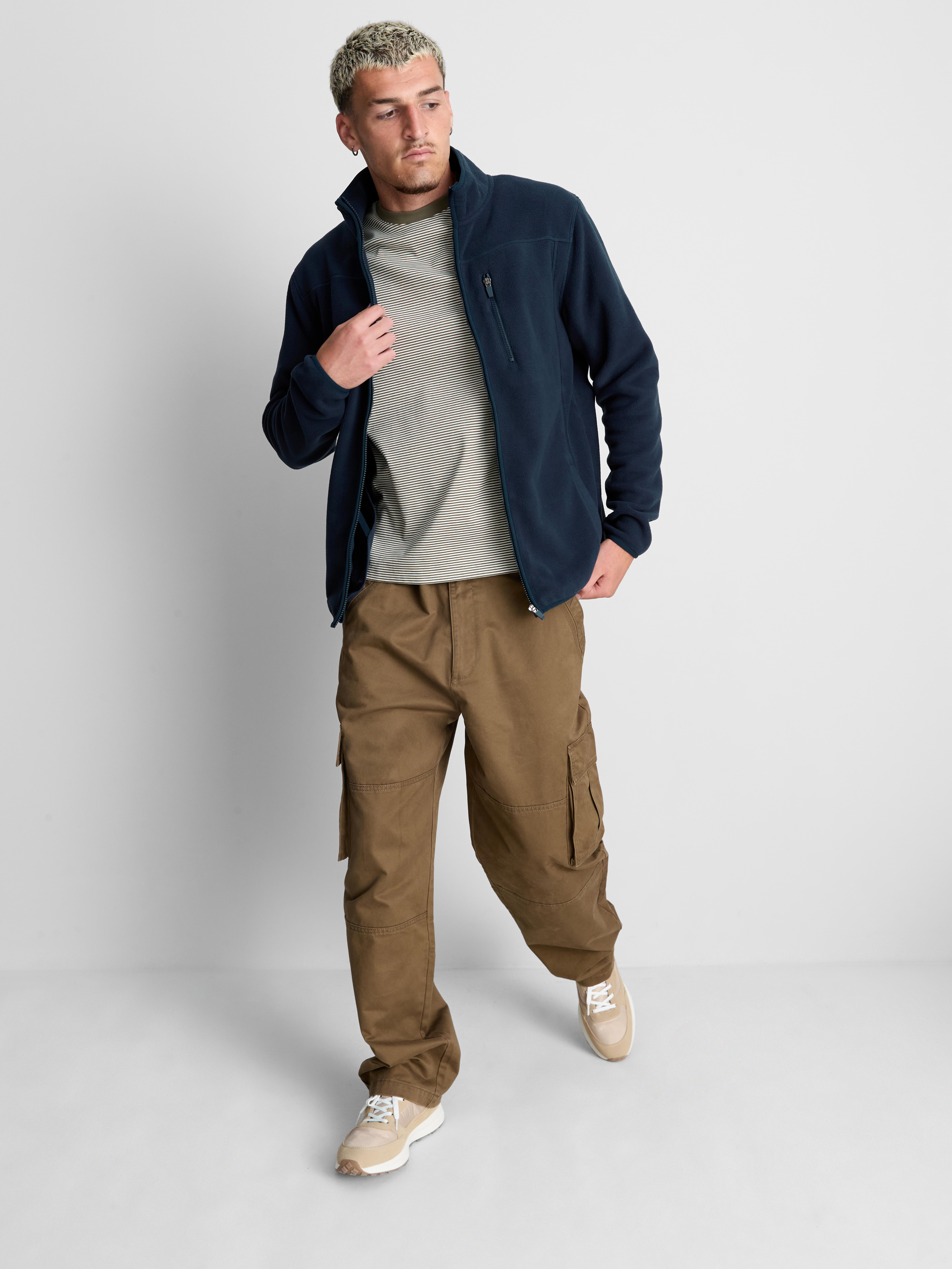 Zip-Up Fleece Jacket - Navy