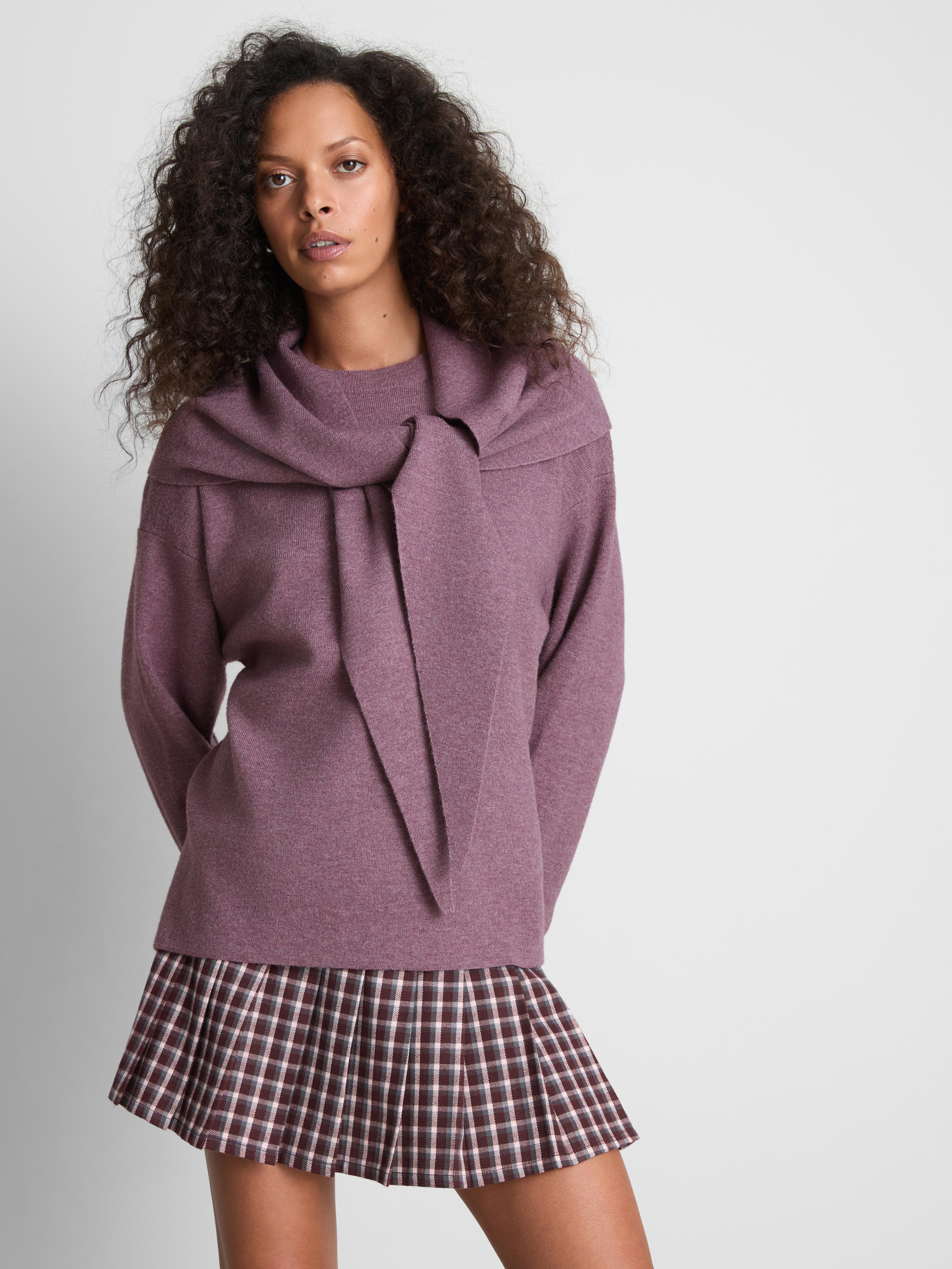 Paula Echevarría Scarf Detail Sweater - Light Purple