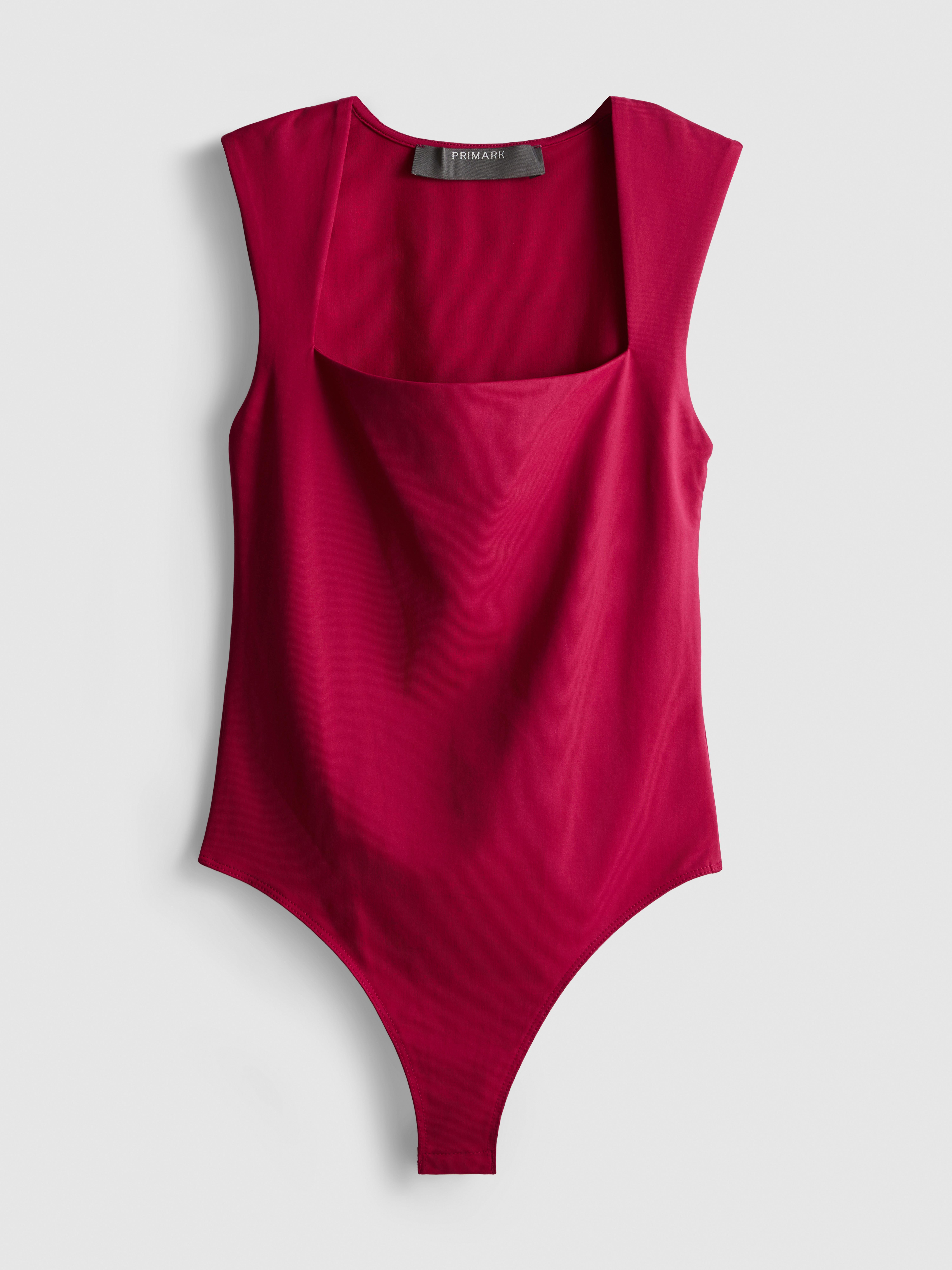 Square Neck Bodysuit - Dark Pink