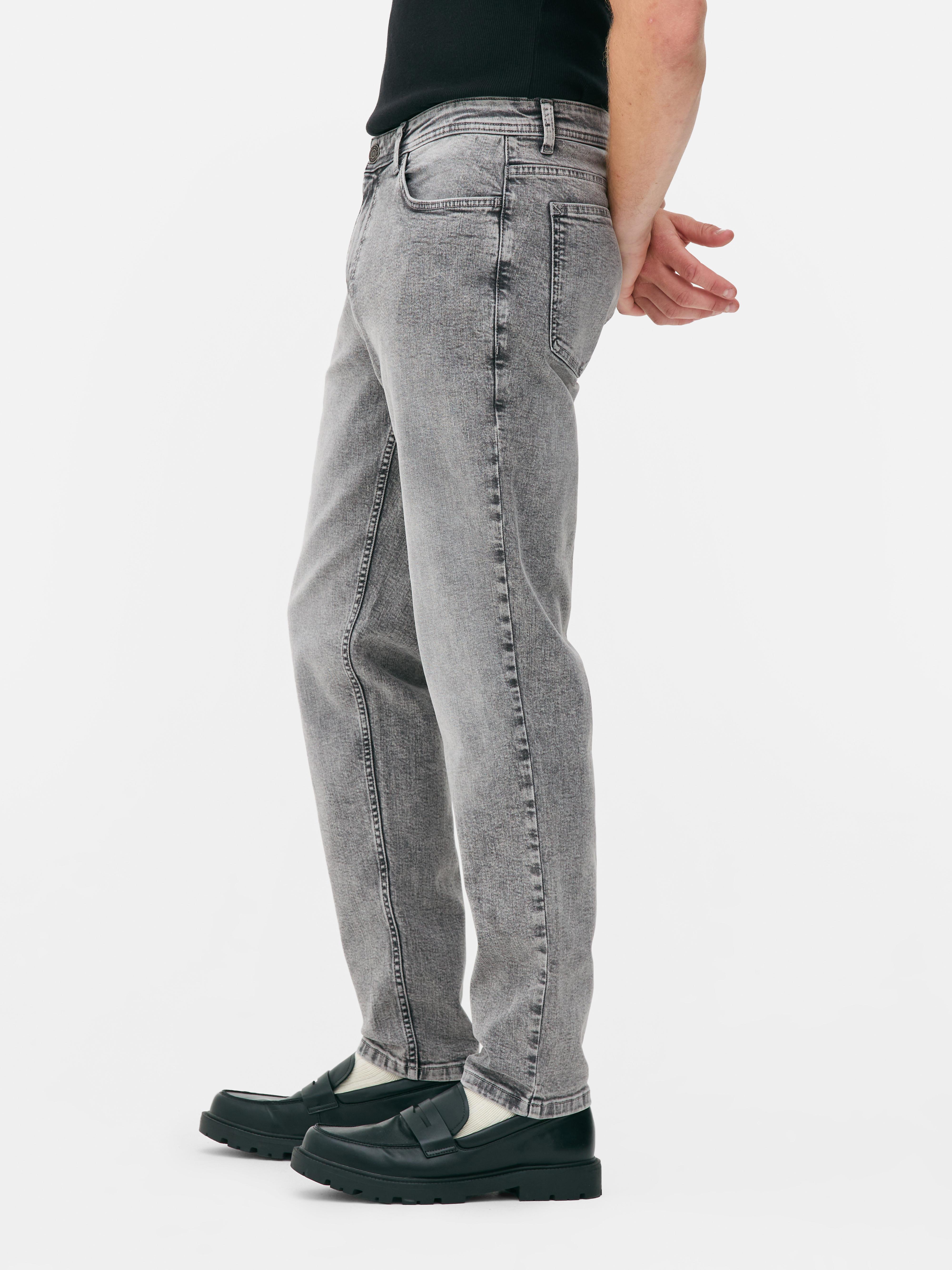 Mid-Rise Slim Fit Jeans - Gray
