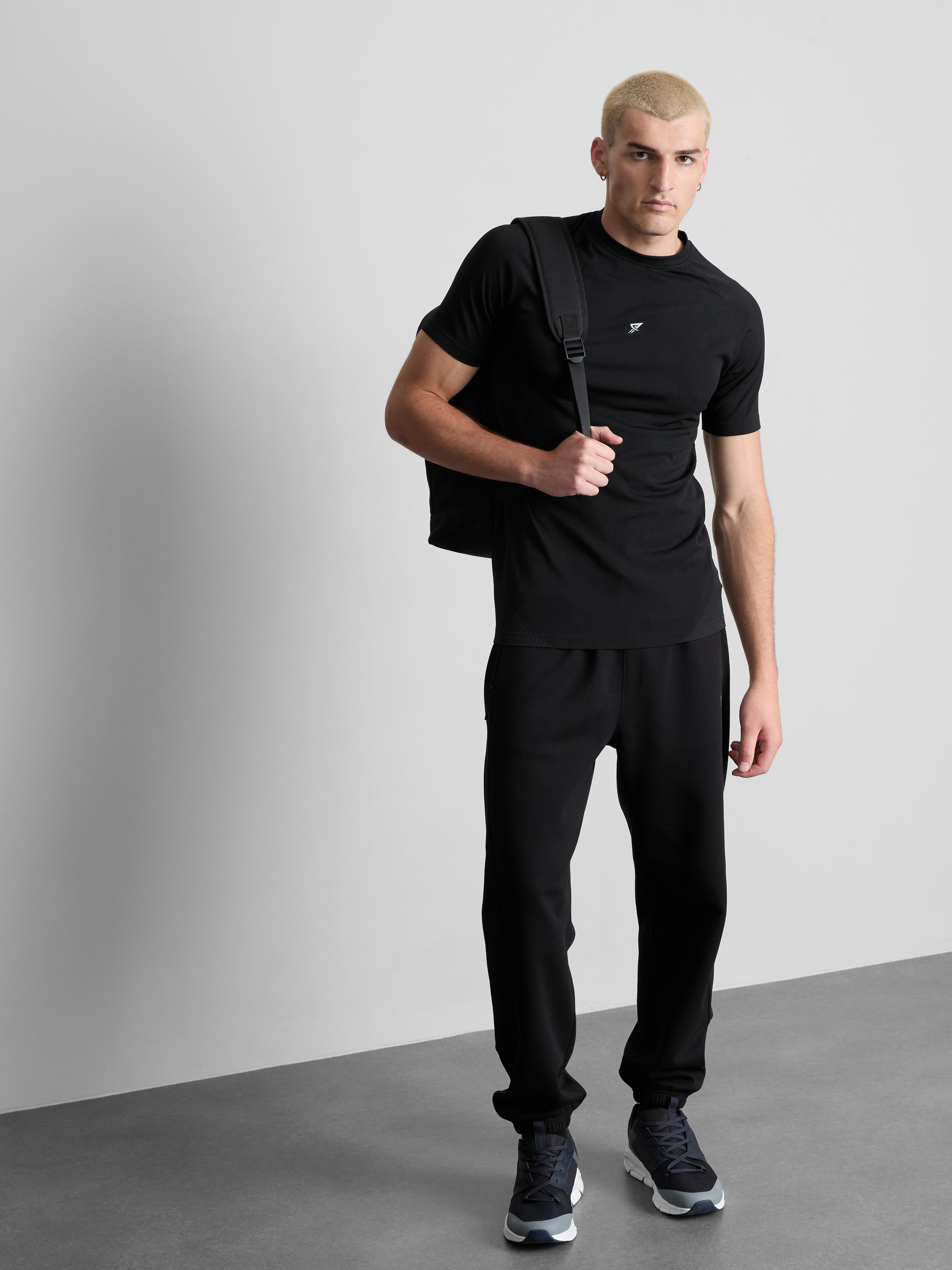 Panelled Gym T-Shirt - Black