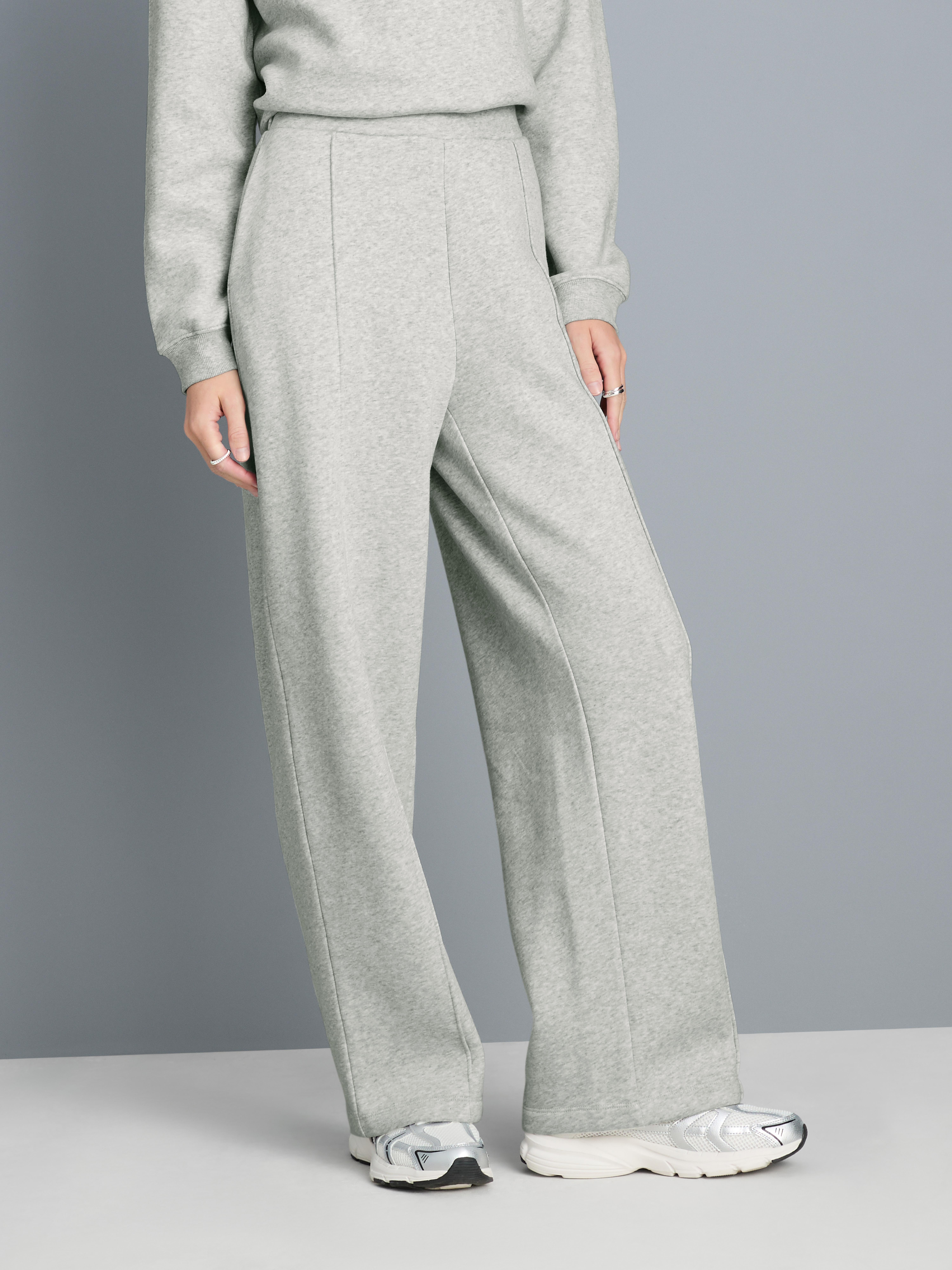 Cotton Rich Straight Leg Sweatpants - Gray