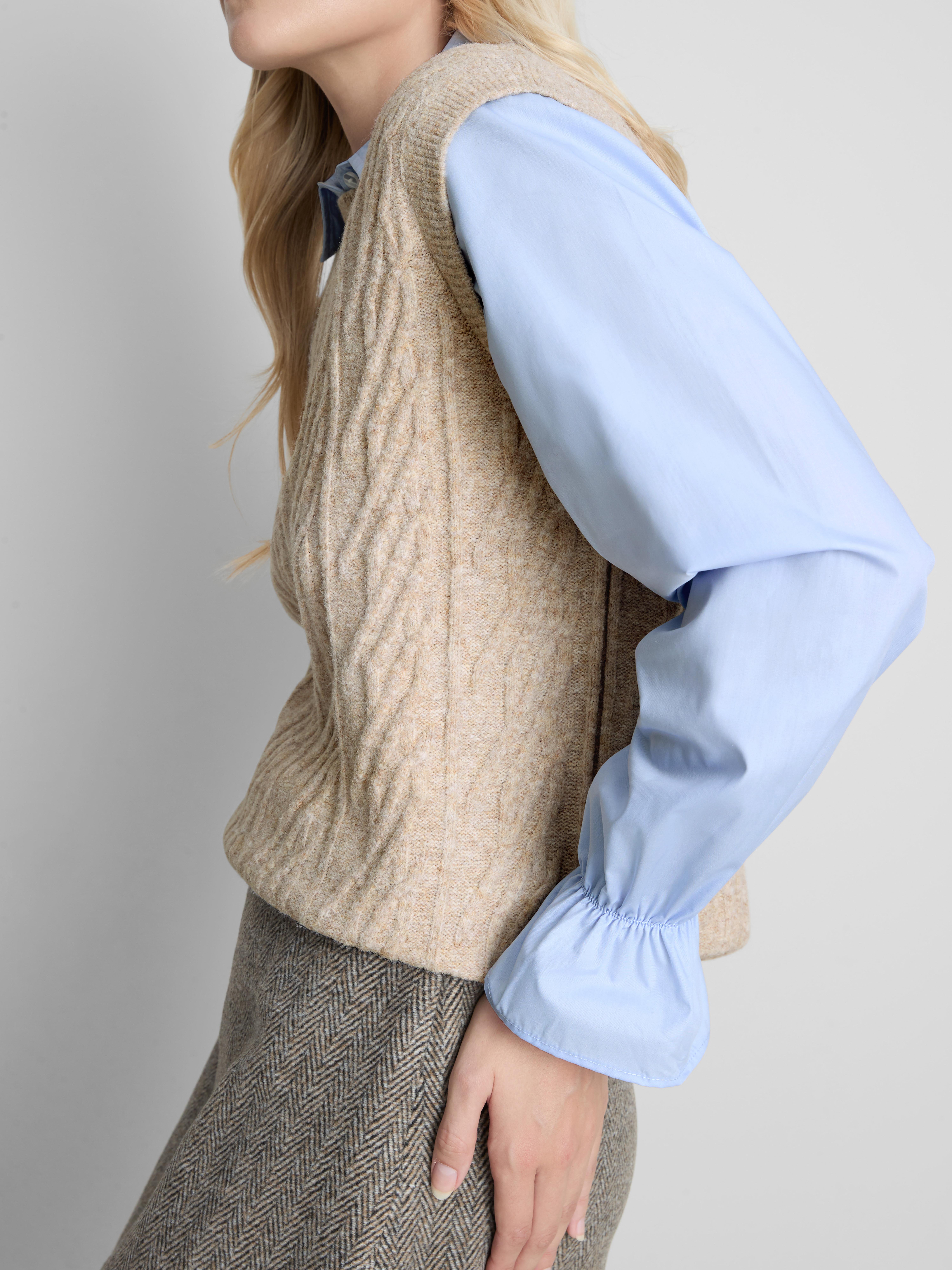 Cable Knit 2-In-1 Sweater - Oatmeal