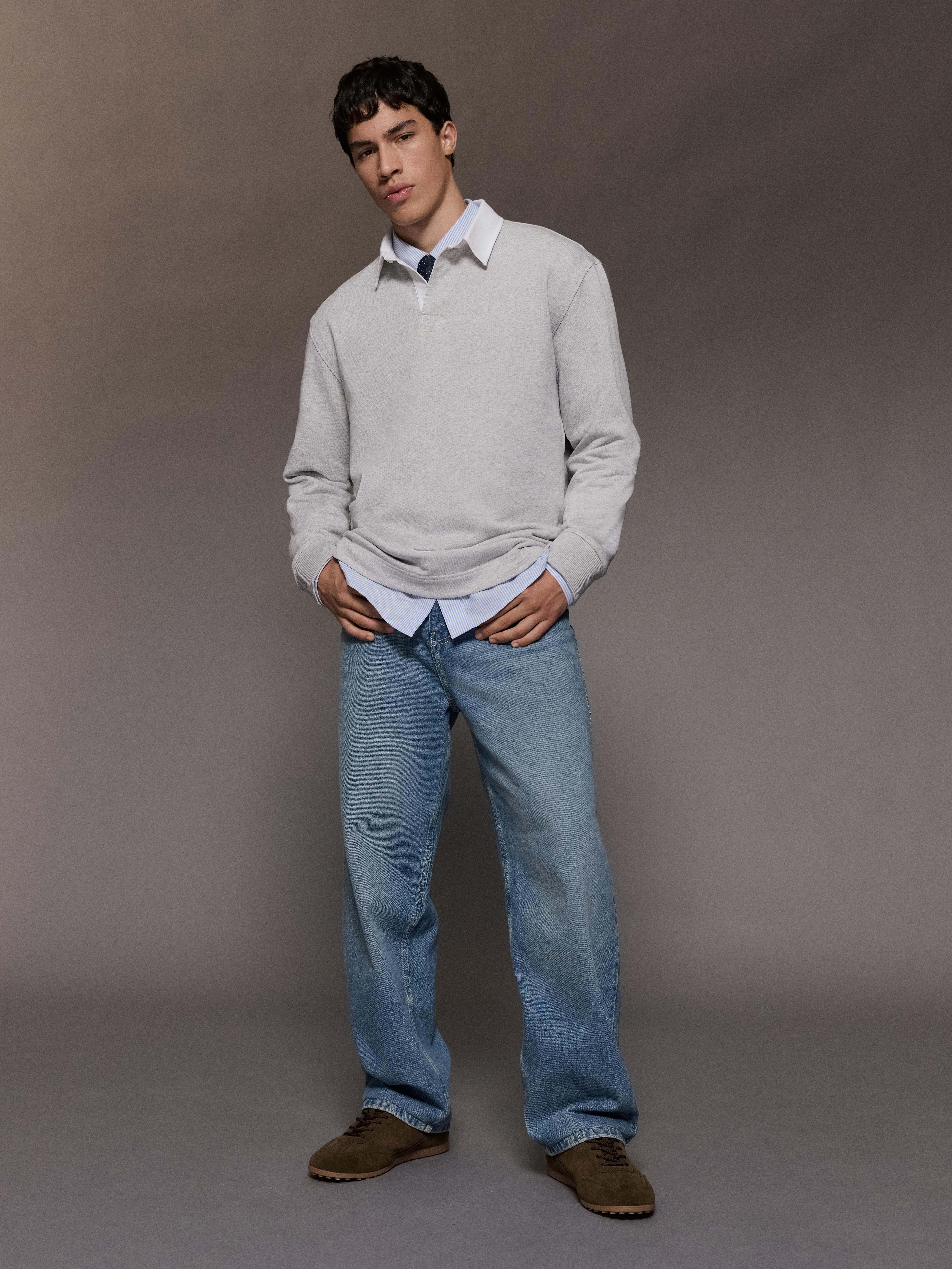Mid-Rise Baggy Jeans - Light Blue