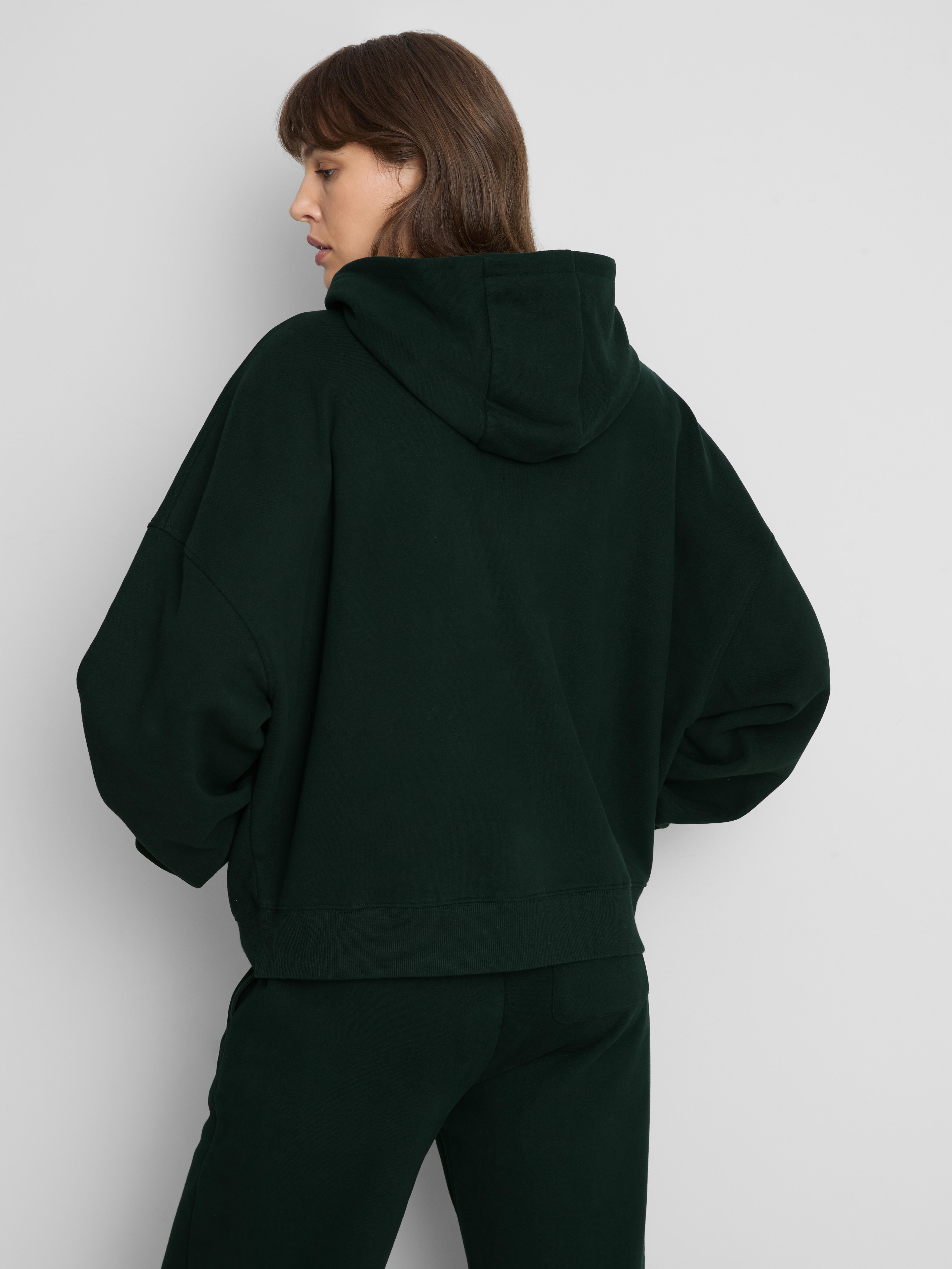 Paula Echevarría Cotton-Rich Zip-Up Hoodie - Dark Green