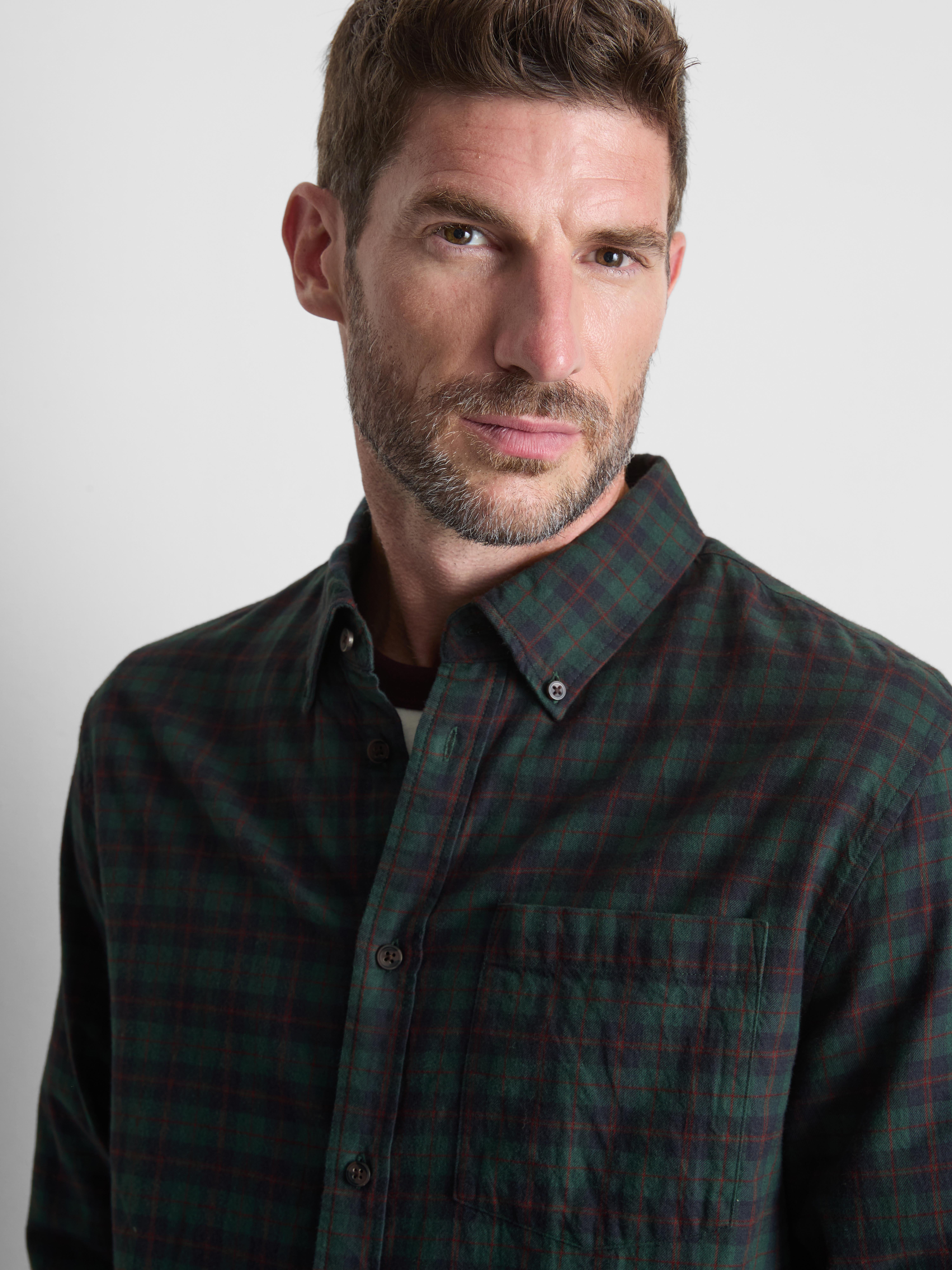 Pure Cotton Check Shirt - Green
