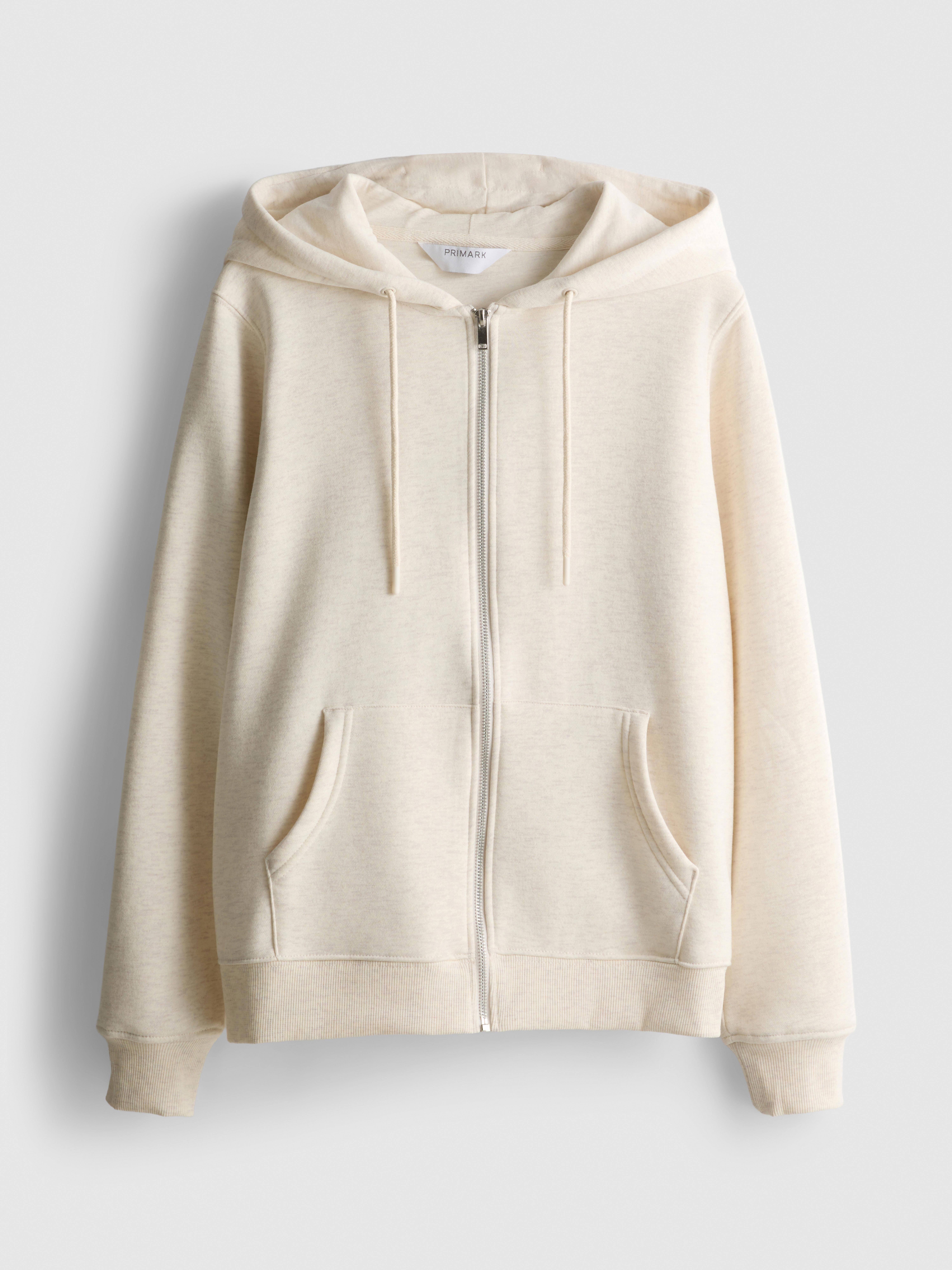 Essential Cotton Blend Zip Through Hoodie - Oatmeal