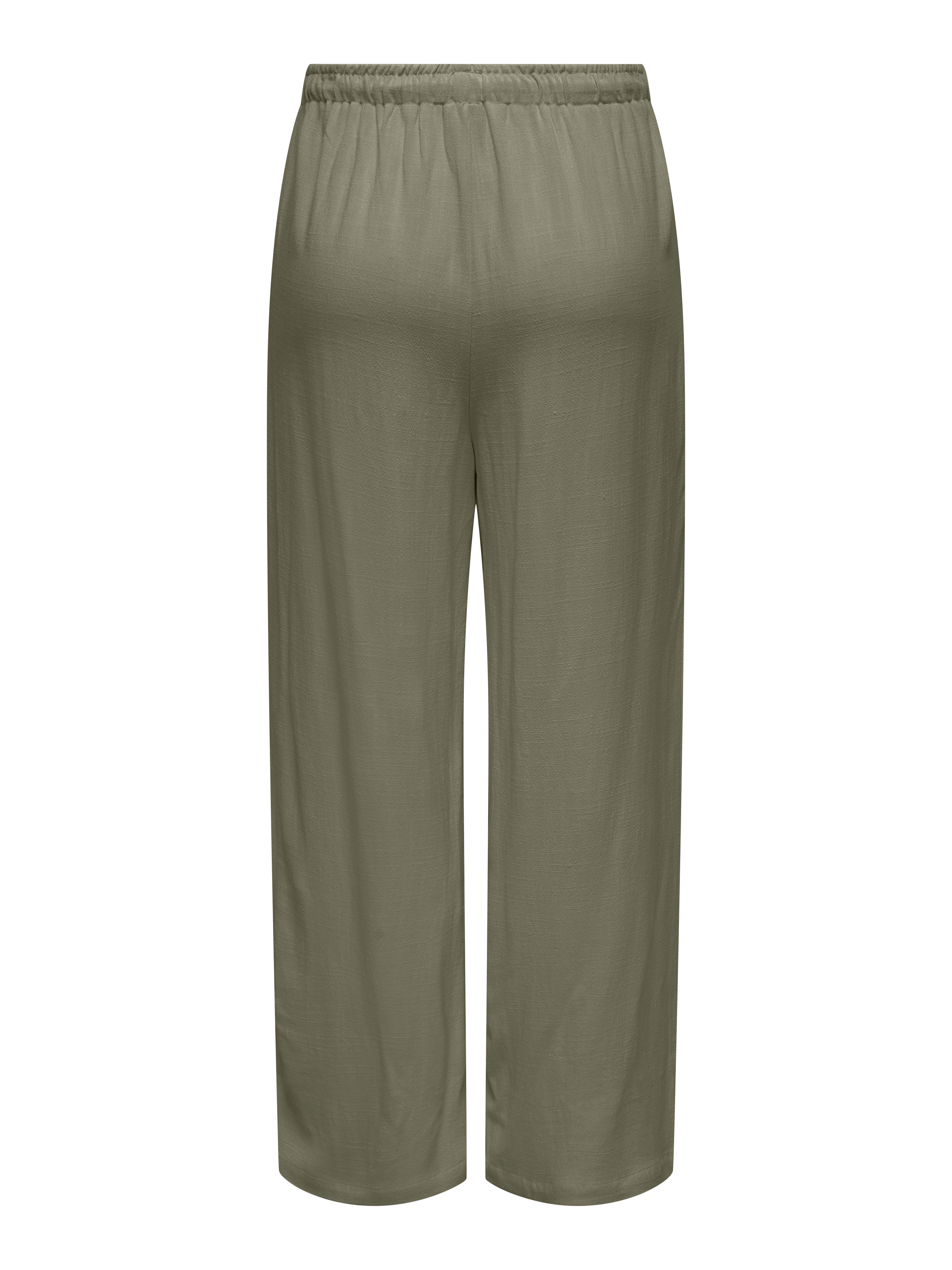 ONLSIESTA Straight Fit Linen Trousers Deep Lichen Green