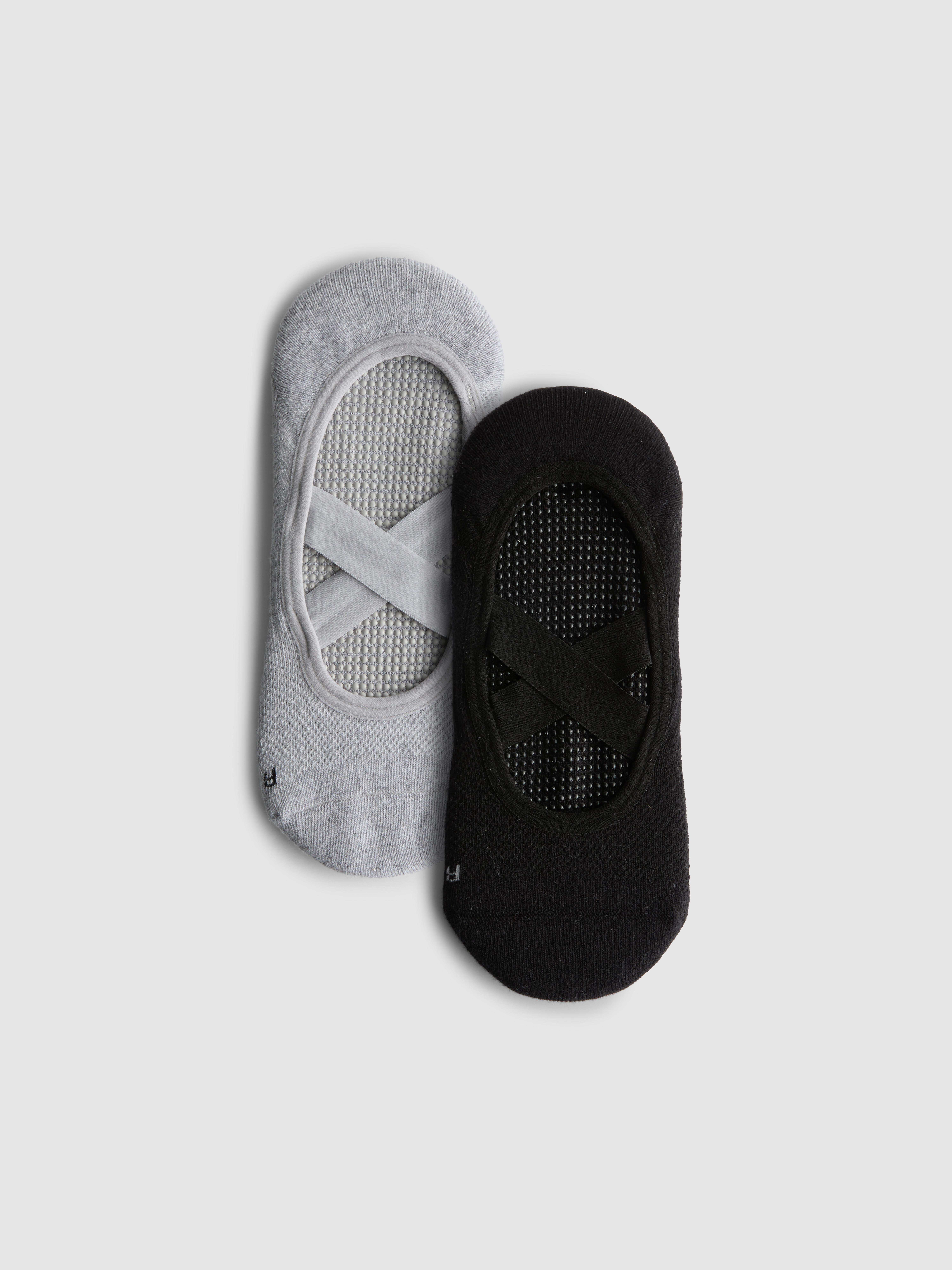 2pk Yoga Grip Socks - Black