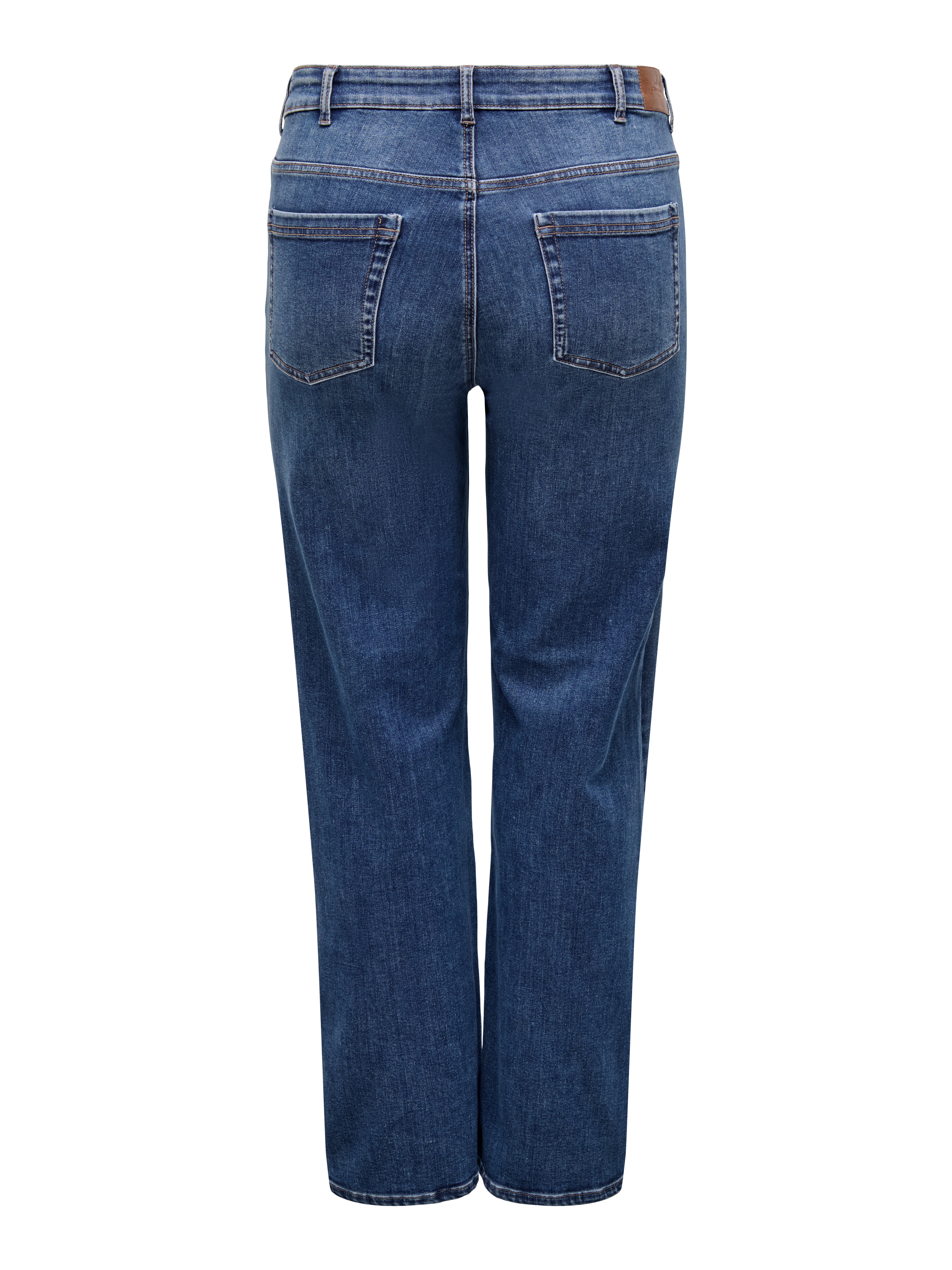 CARWILLY Mid waist Straight Fit Jeans Dark Blue Denim