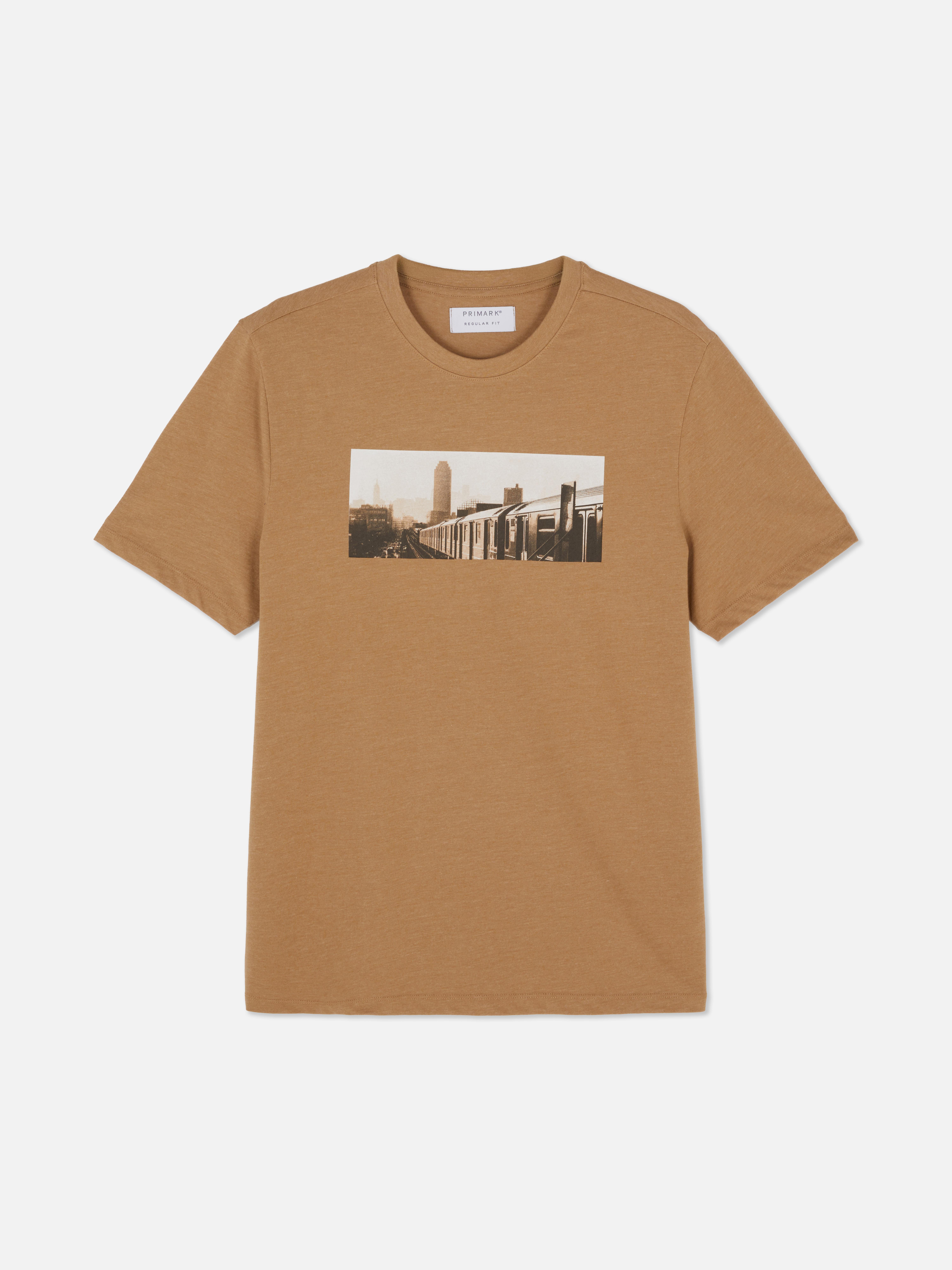 Short-Sleeve Photo T-Shirt - Mustard