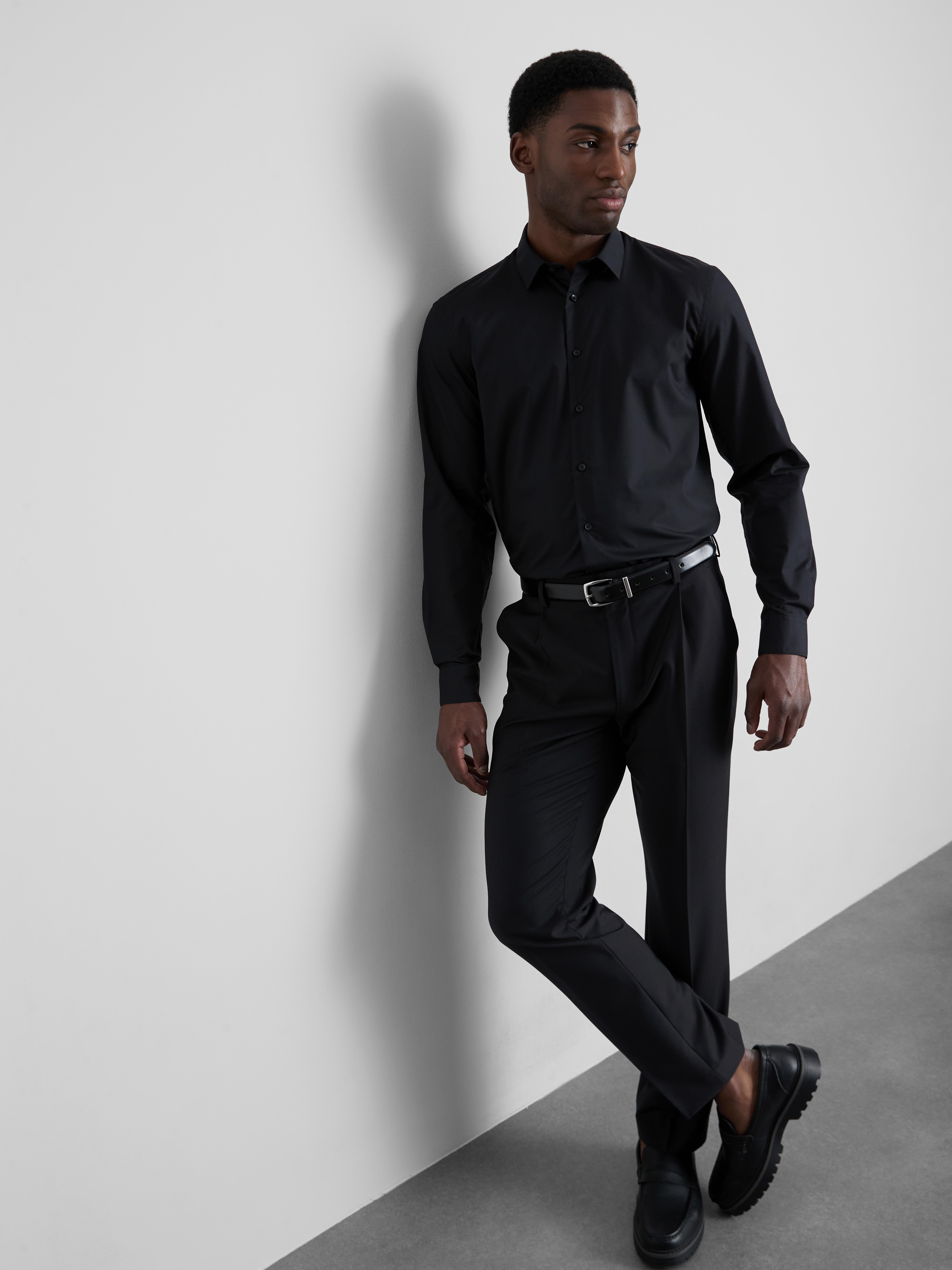 Long Sleeve Regular Fit Formal Shirt - Black