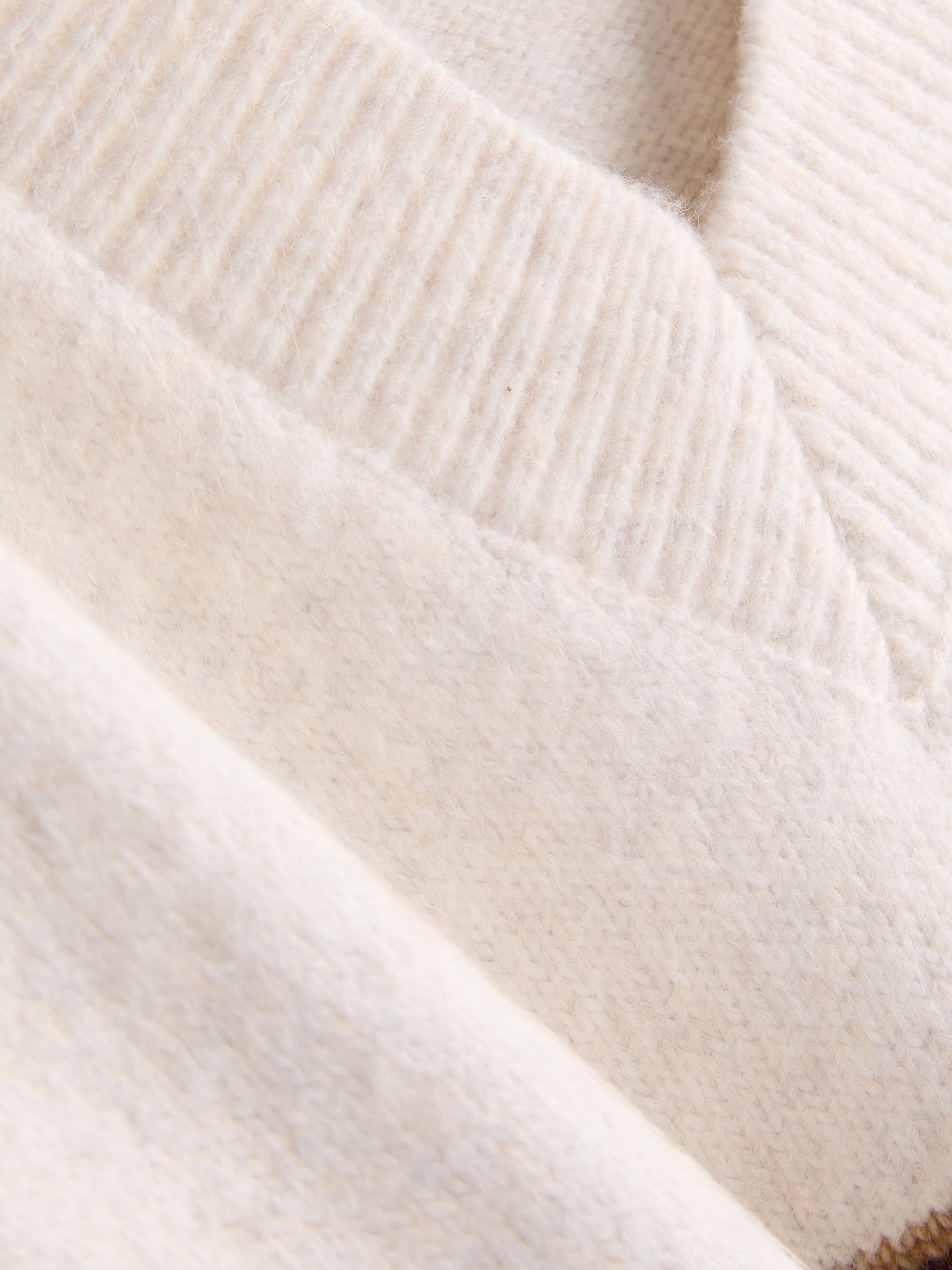 Knitted V-Neck Sweater - Ivory