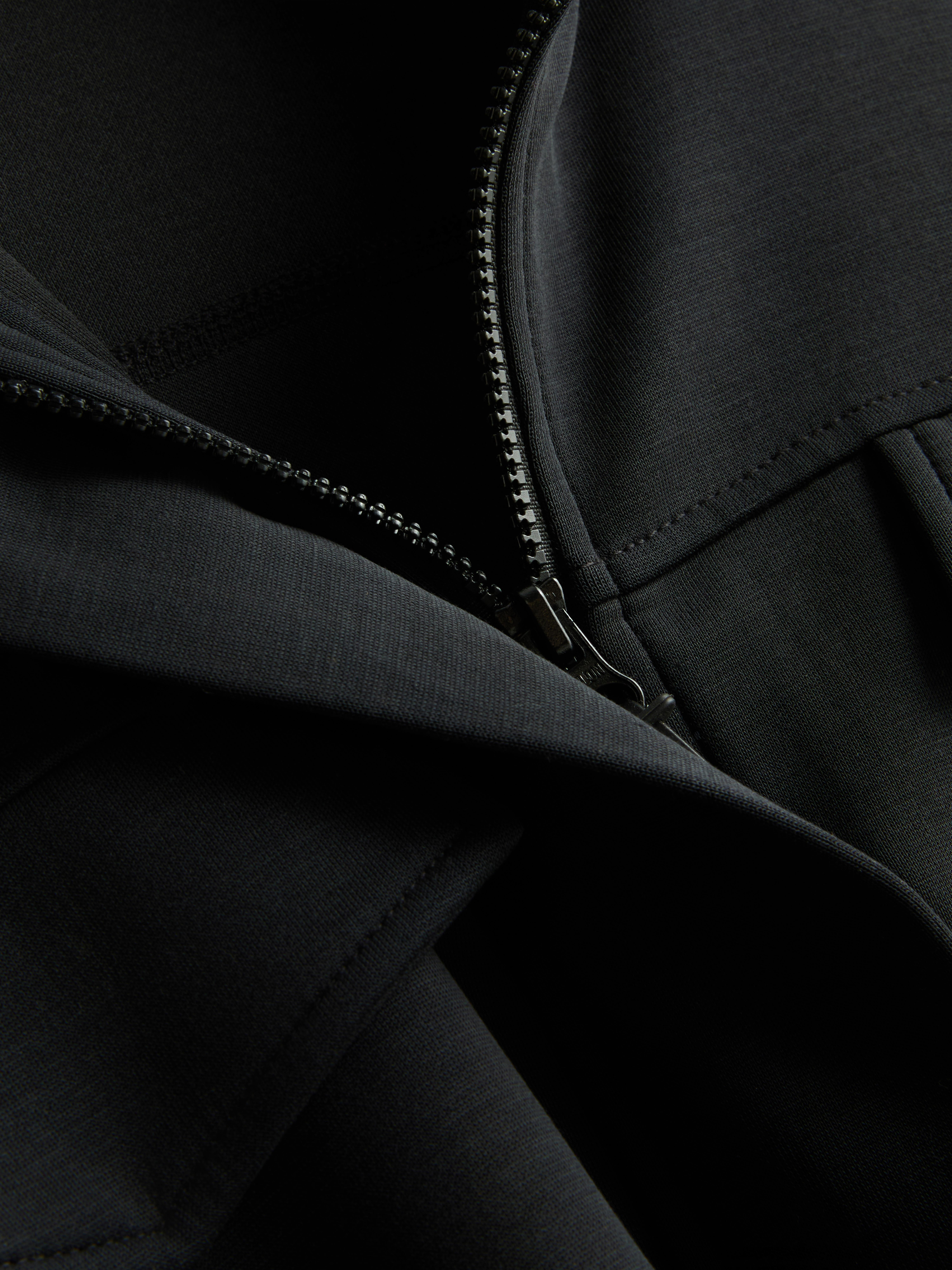 Modal Blend Cinched Track Top - Black
