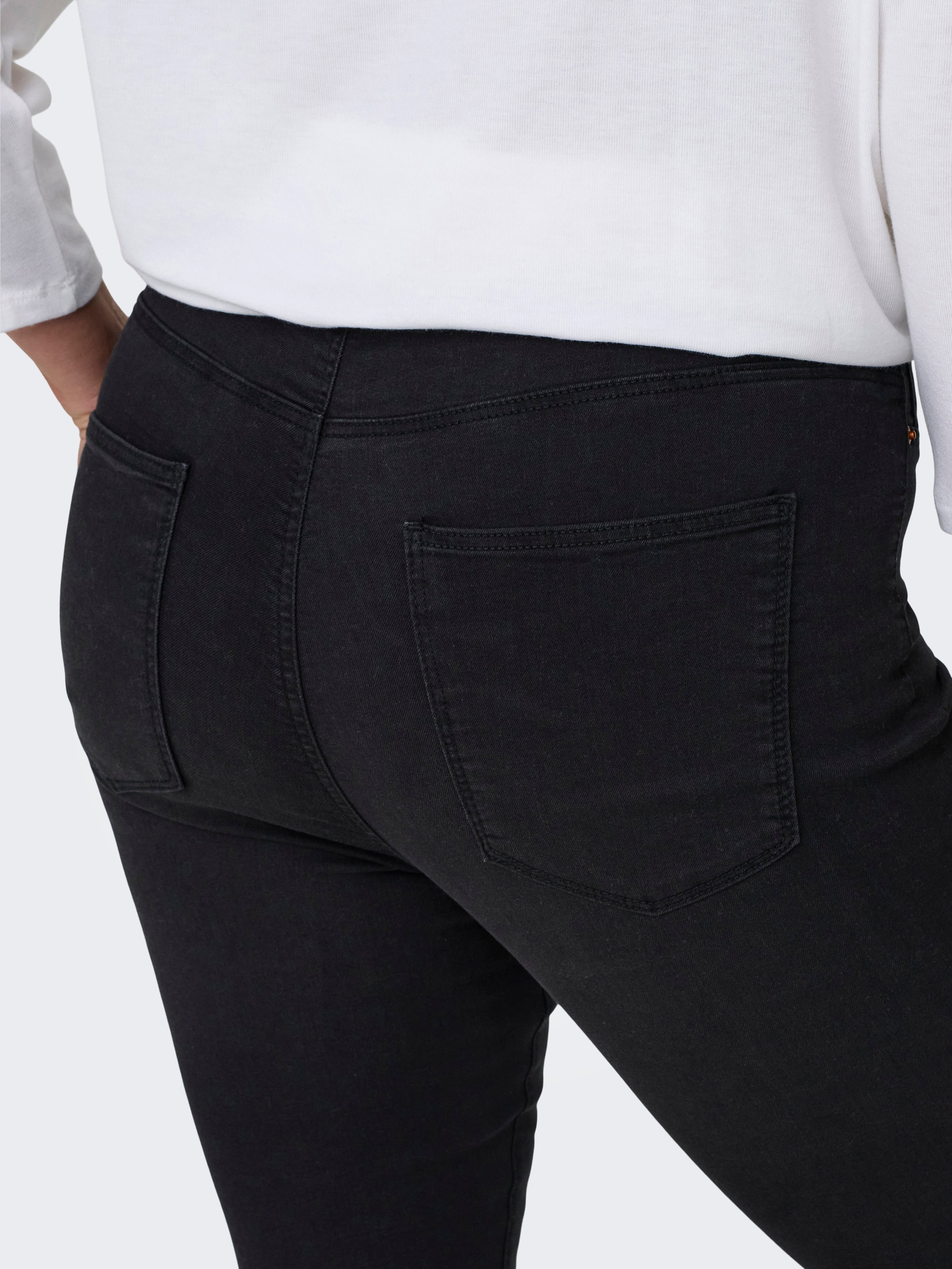 CARMILA-IRIS High waist Skinny Fit Ankle length Jeans Washed Black
