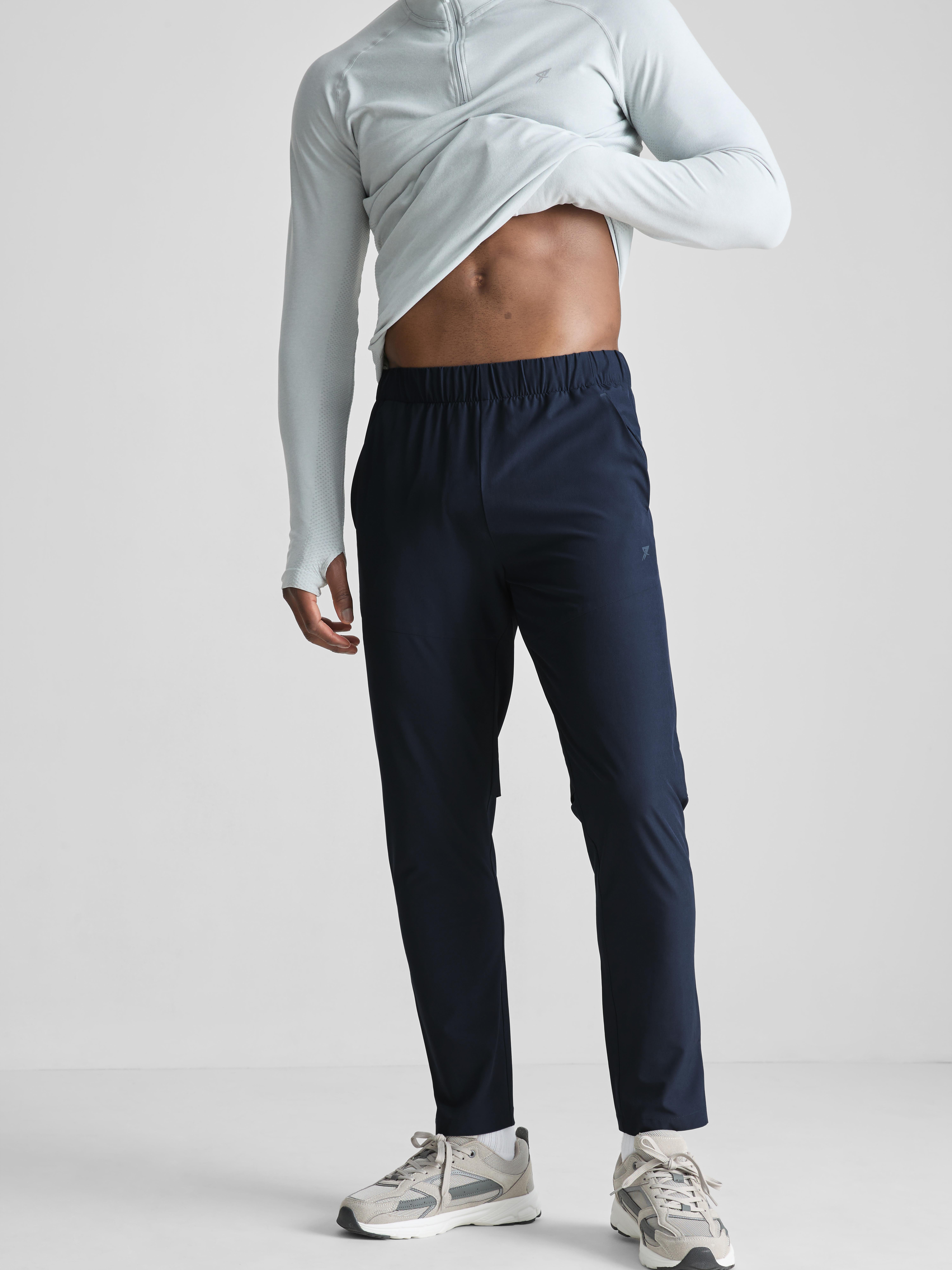 Elastic Gym Pants - Navy