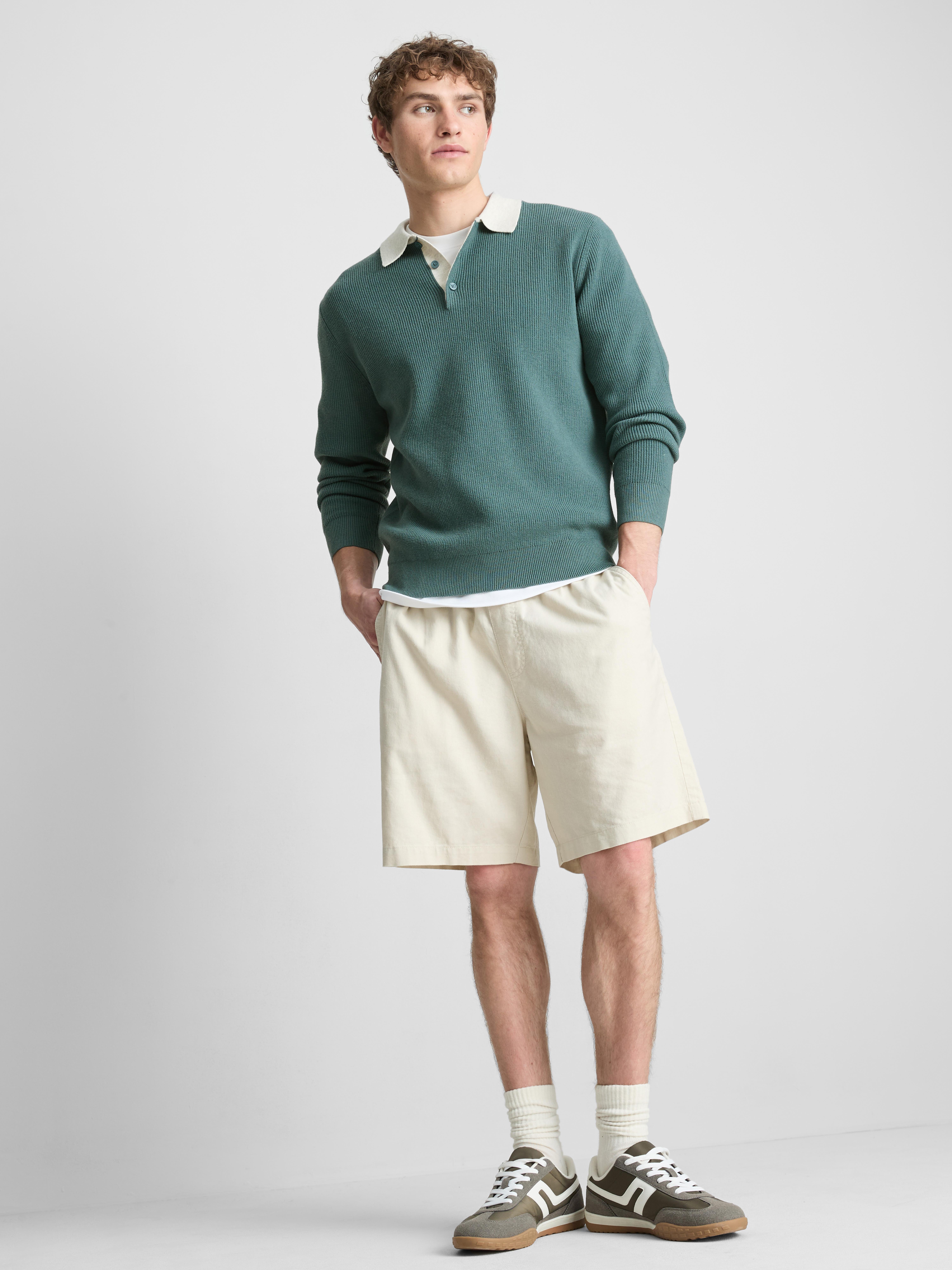 Knit Polo Sweater - Light Green