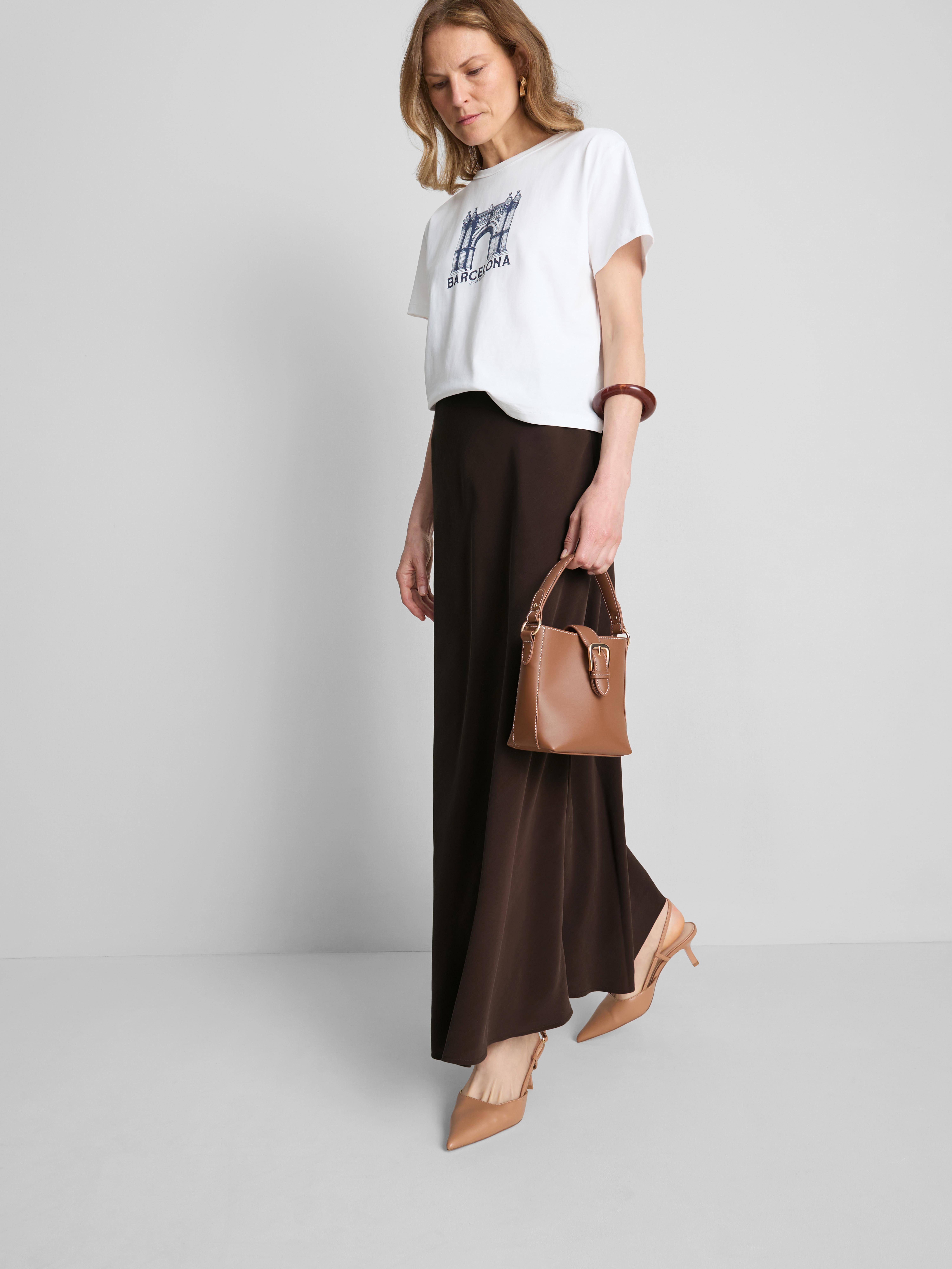 Bias-Cut Midi Skirt - Chocolate