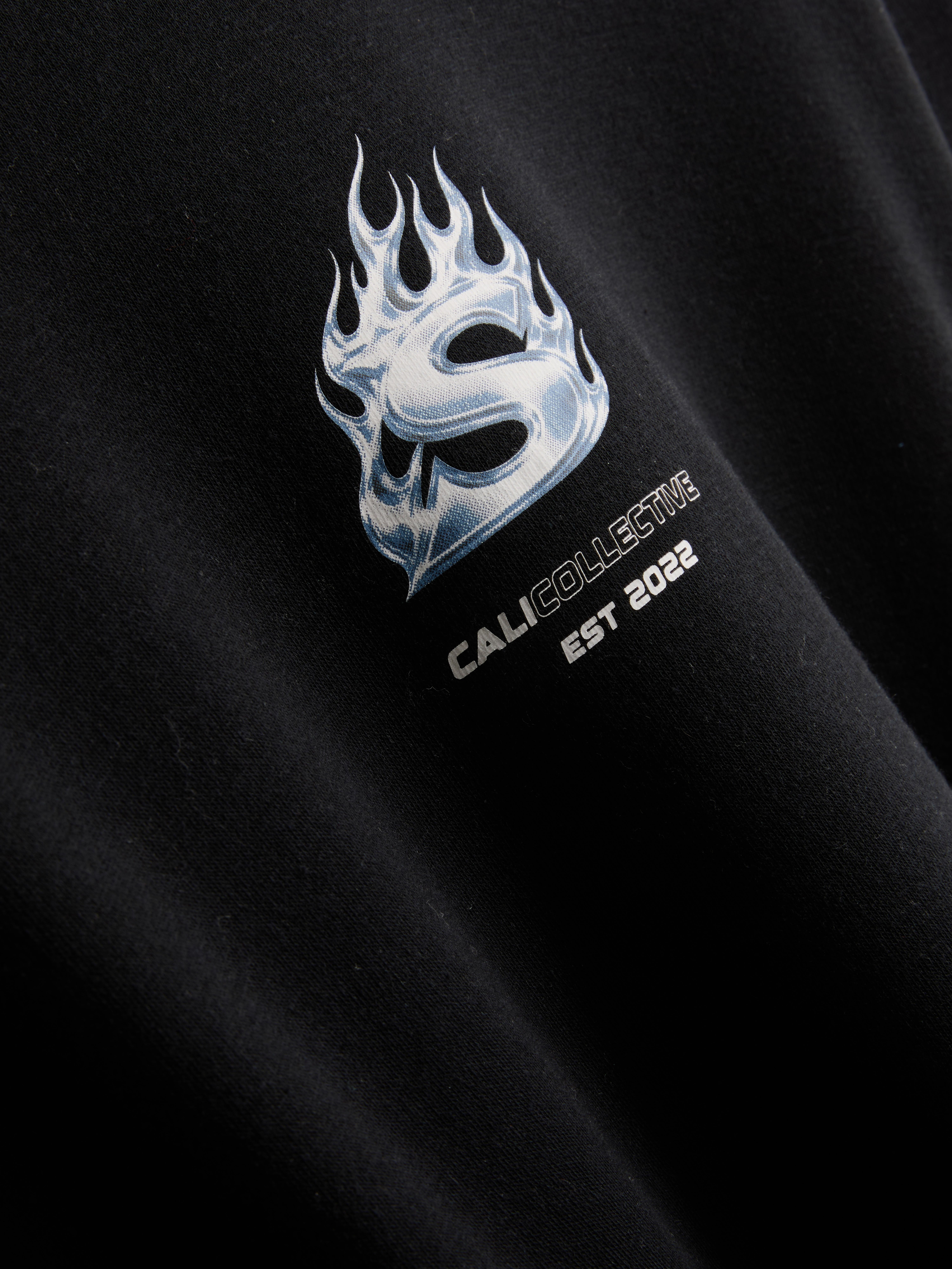 Cali Collective Cotton-Blend Graphic Hoodie - Black