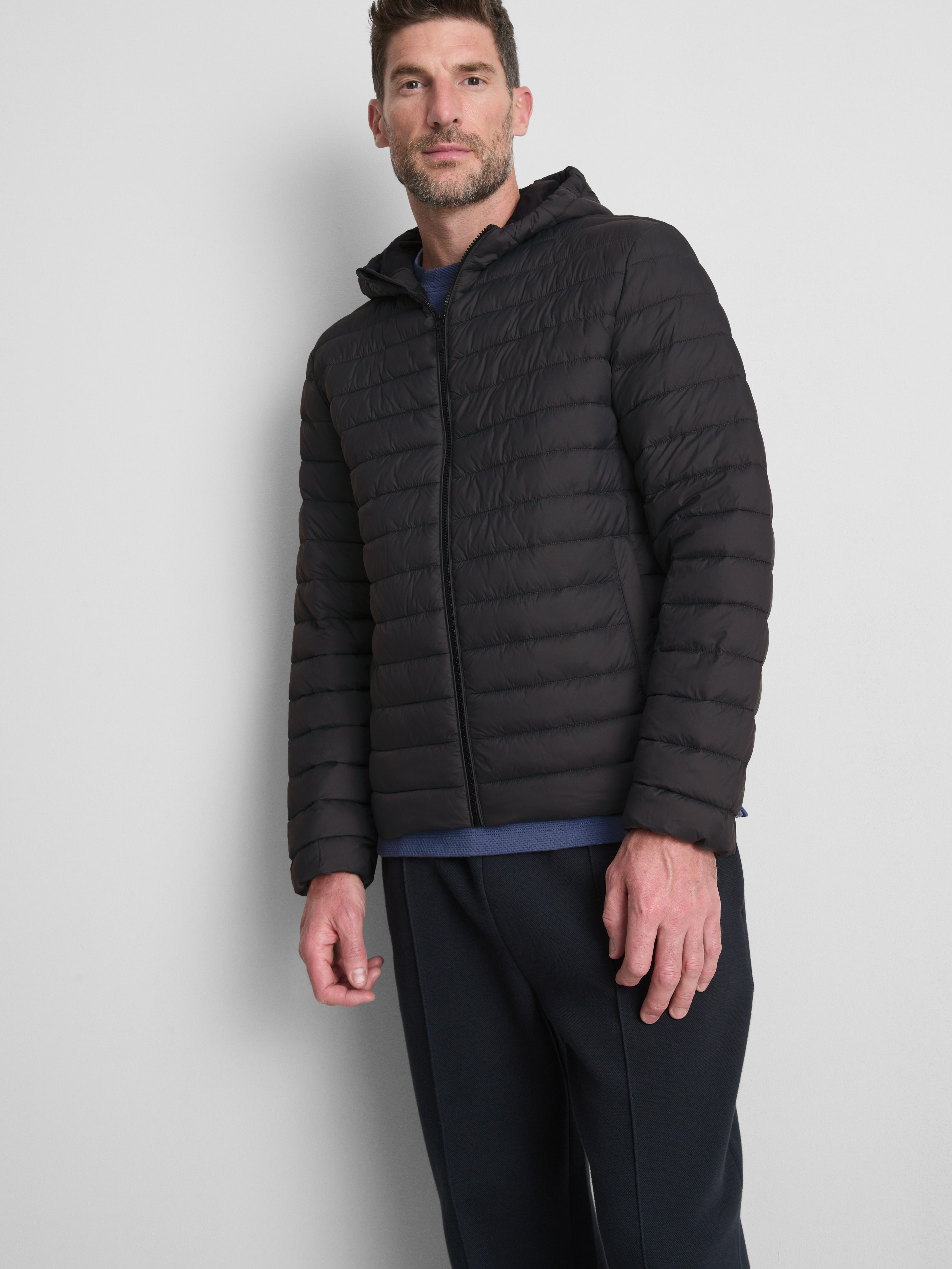 Hooded Padded Jacket - Gray