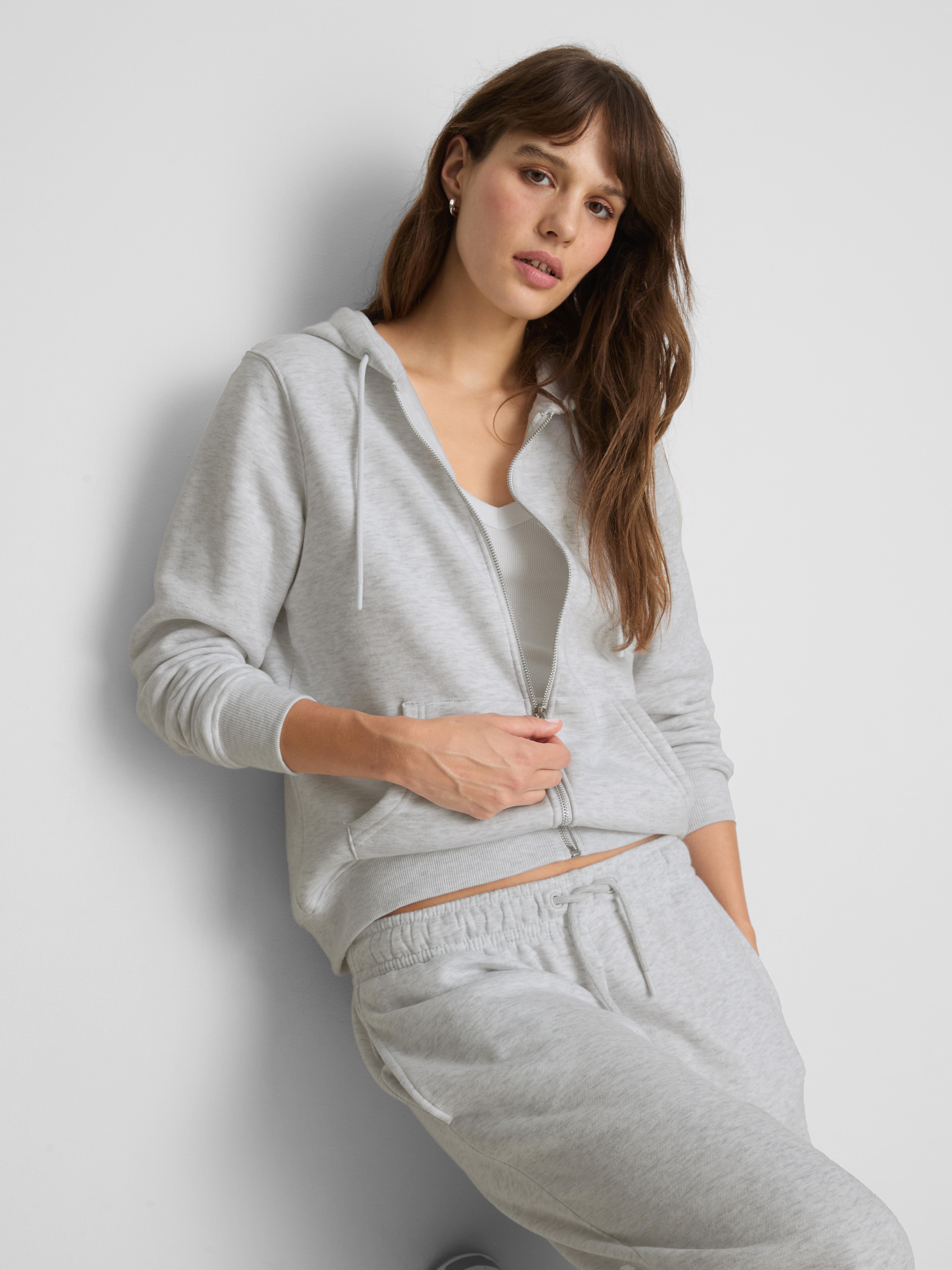 Essential Zip Through Hoodie - Gray Heather