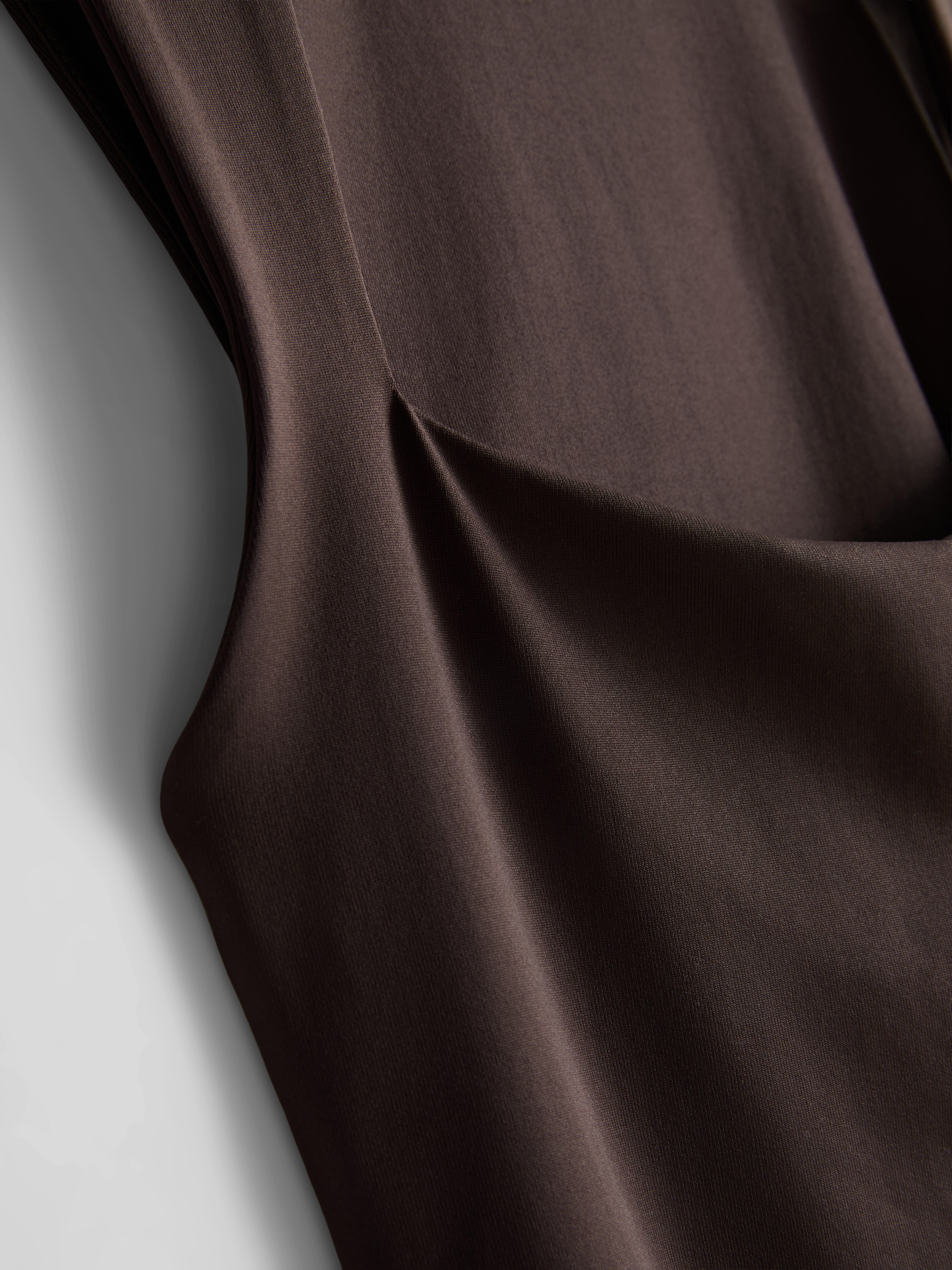 Square Neck Bodysuit - Chocolate