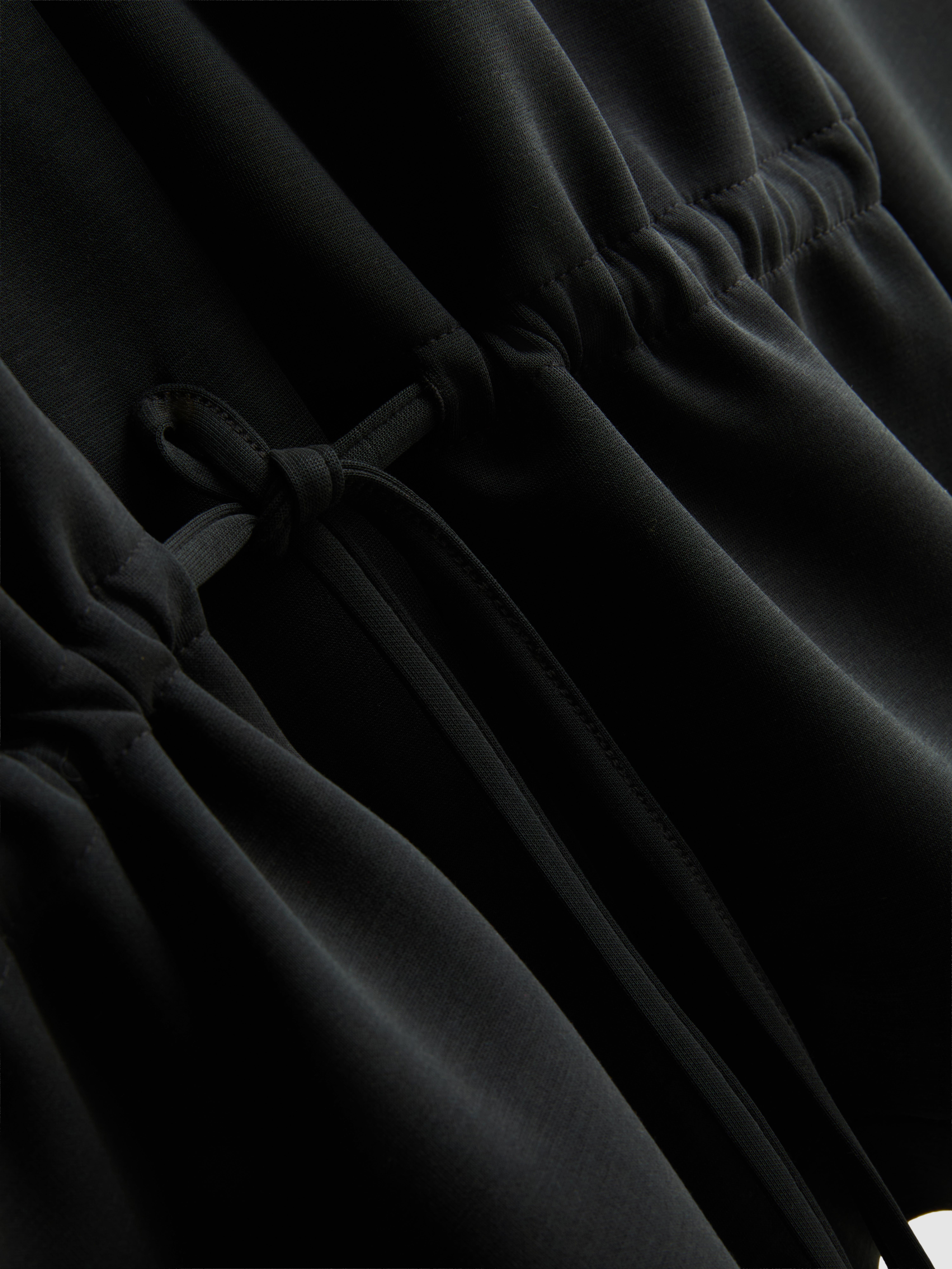 Modal Blend Cinched Track Top - Black