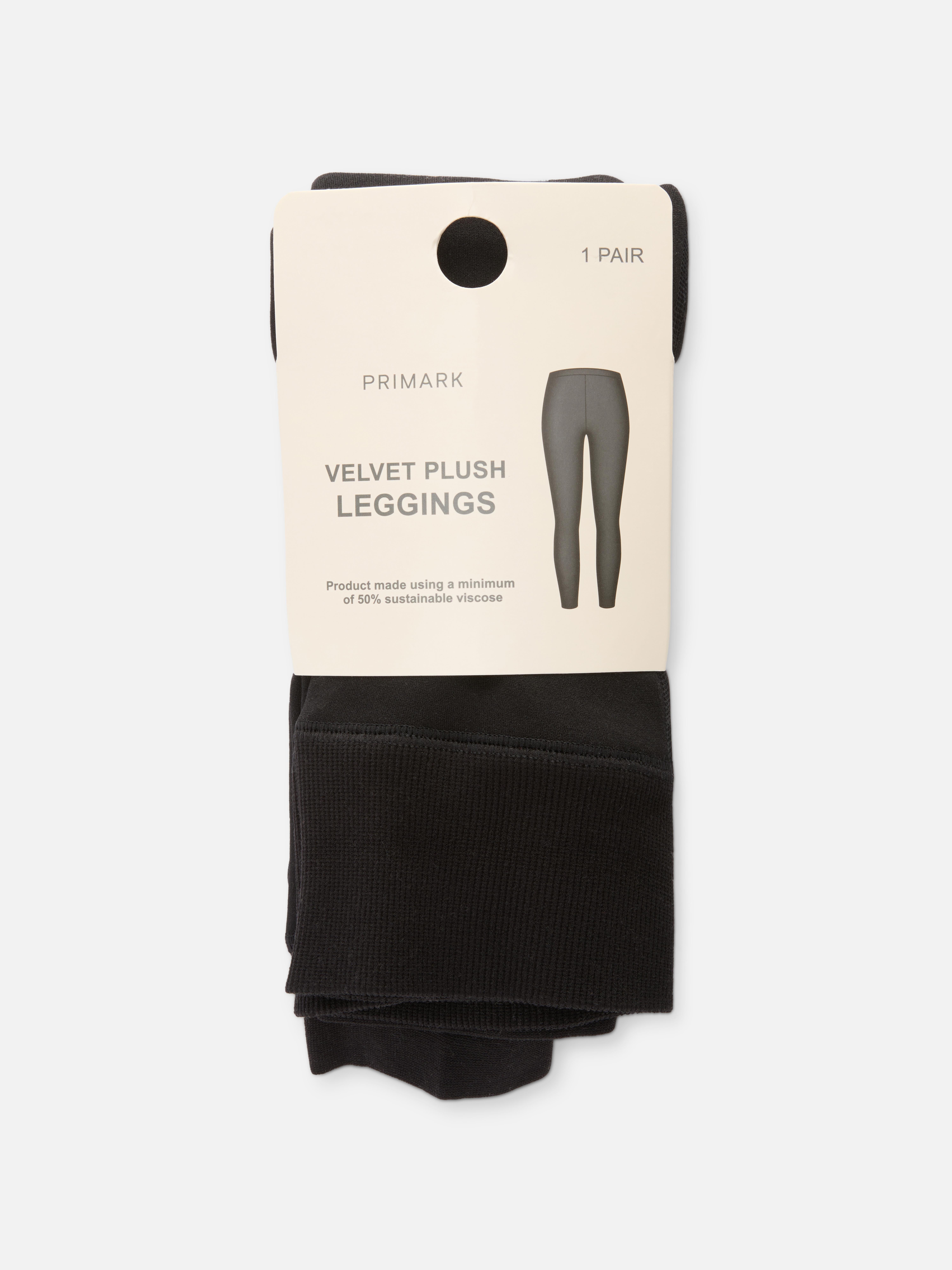 1pk Velvet Plush Leggings - Black