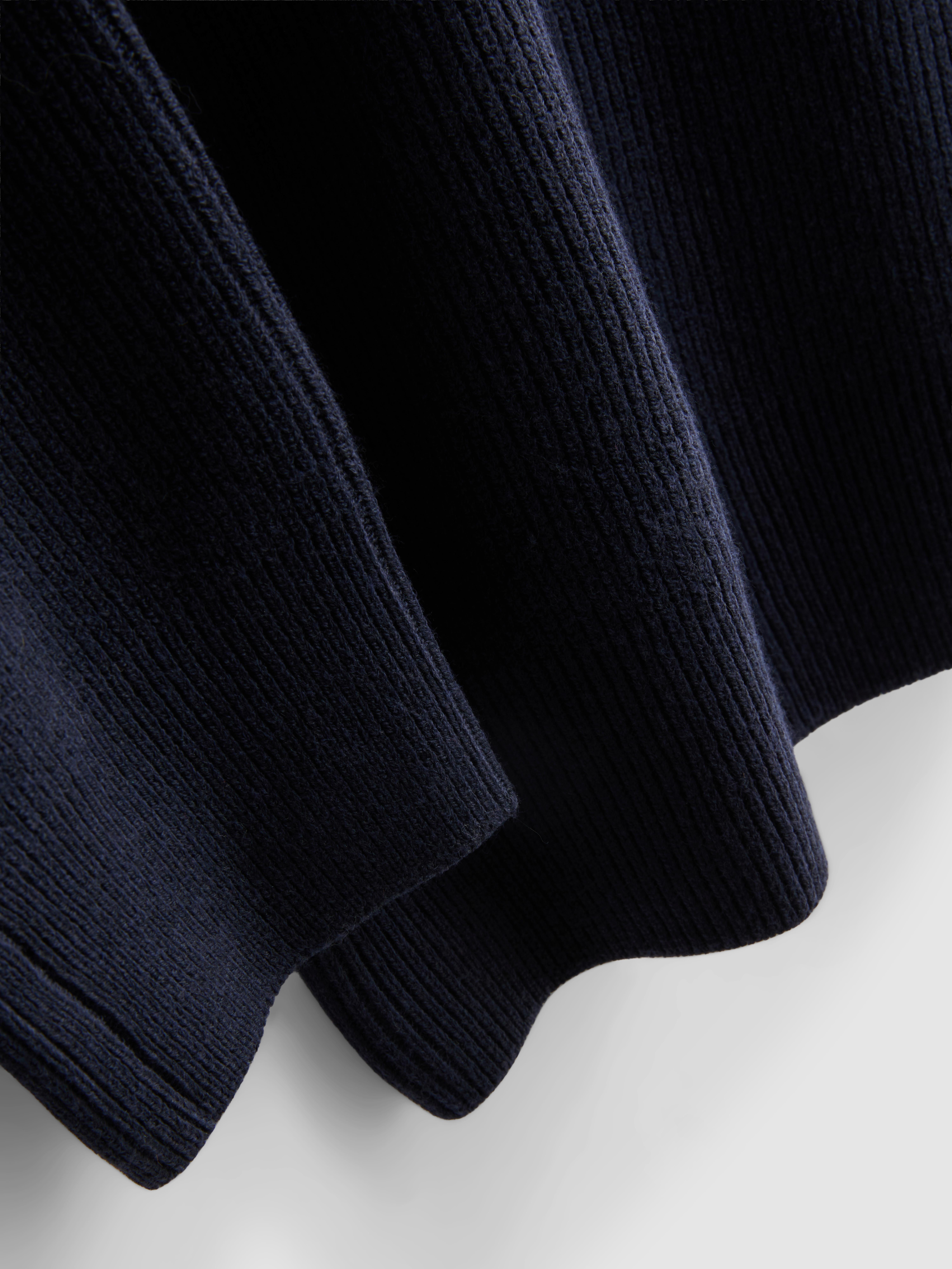 Ribbed Crewneck Sweater - Navy