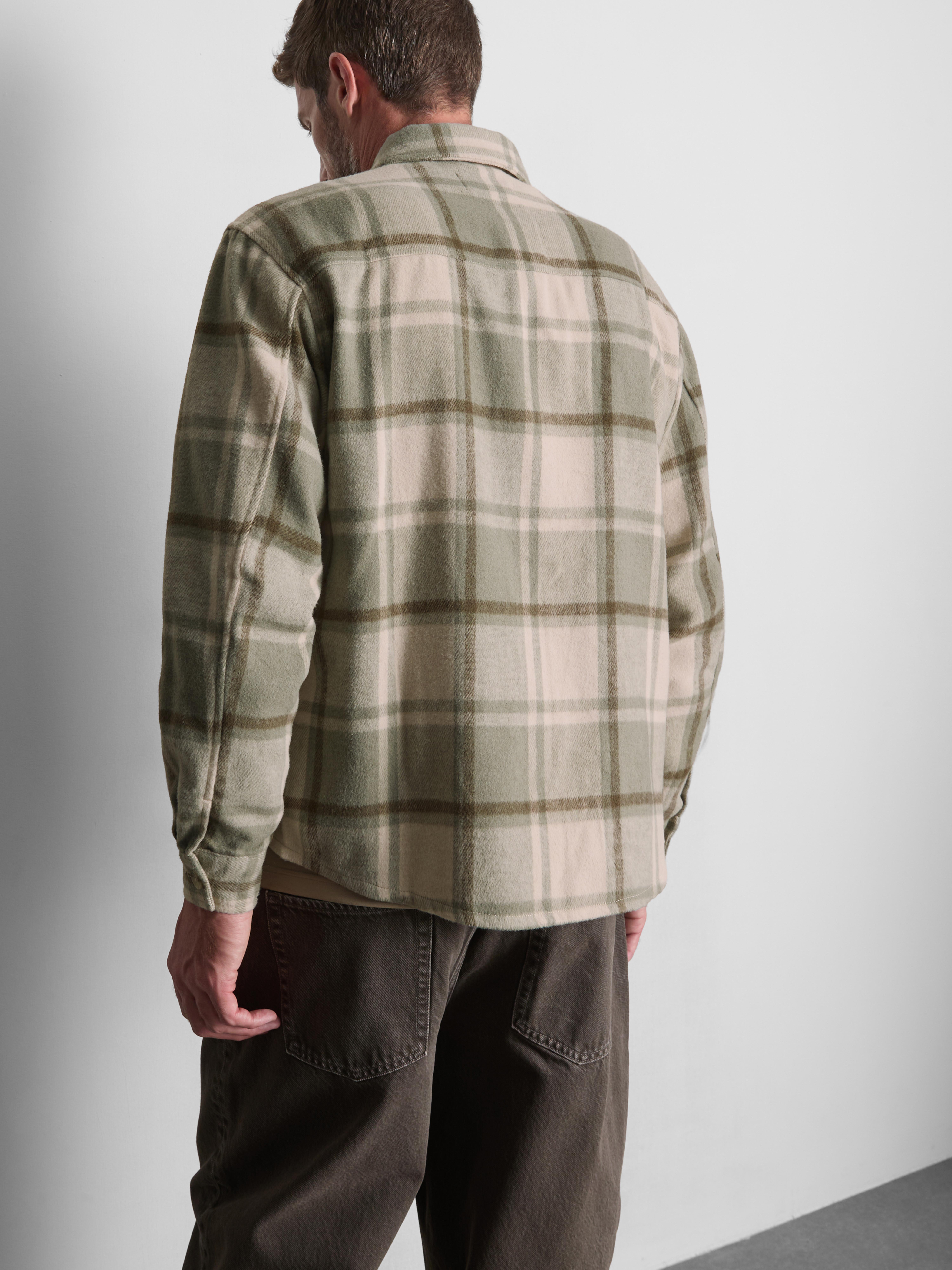 Check Button-Up Overshirt - Green
