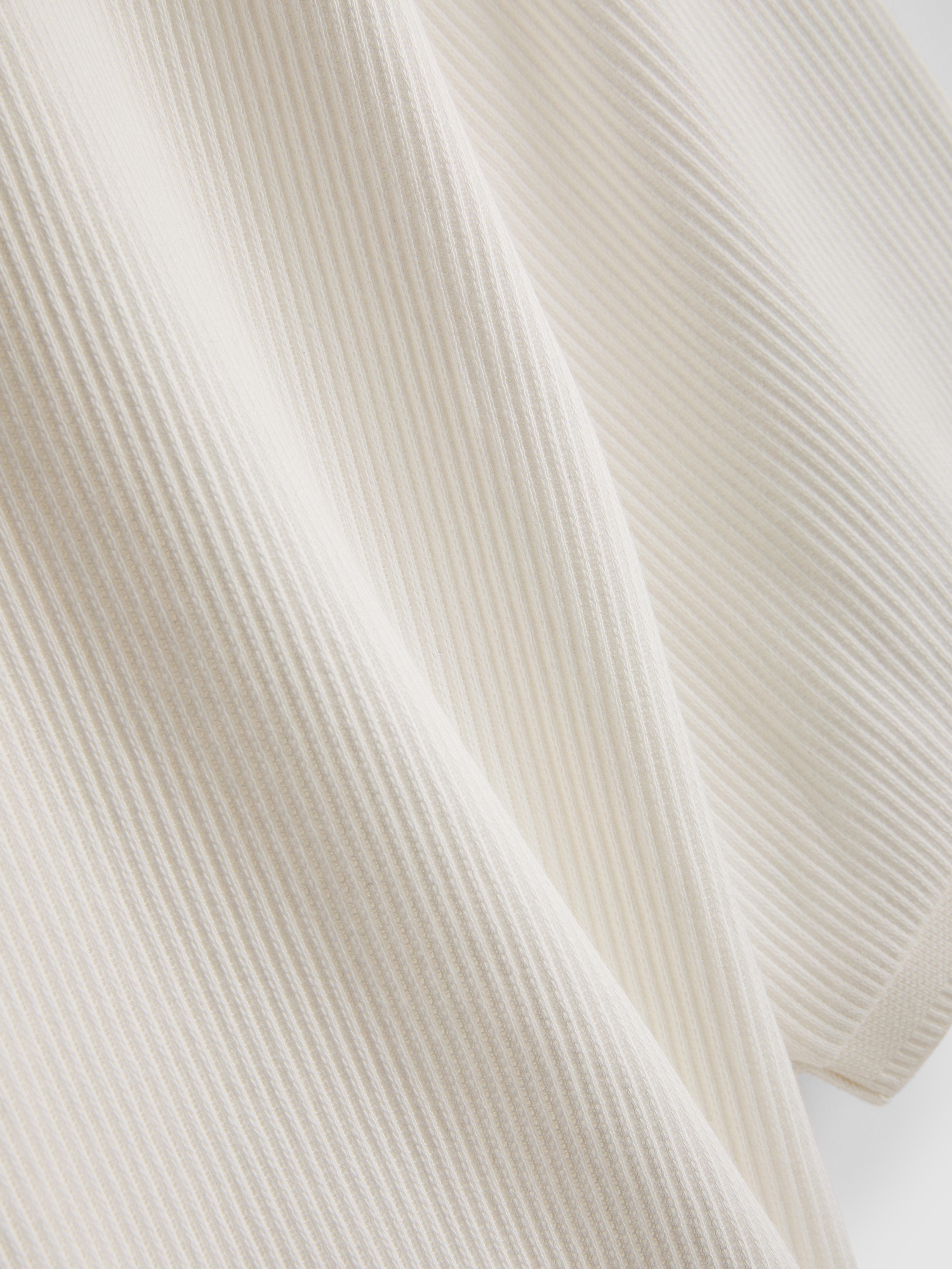 The Edit Ribbed Polo Shirt - Ivory