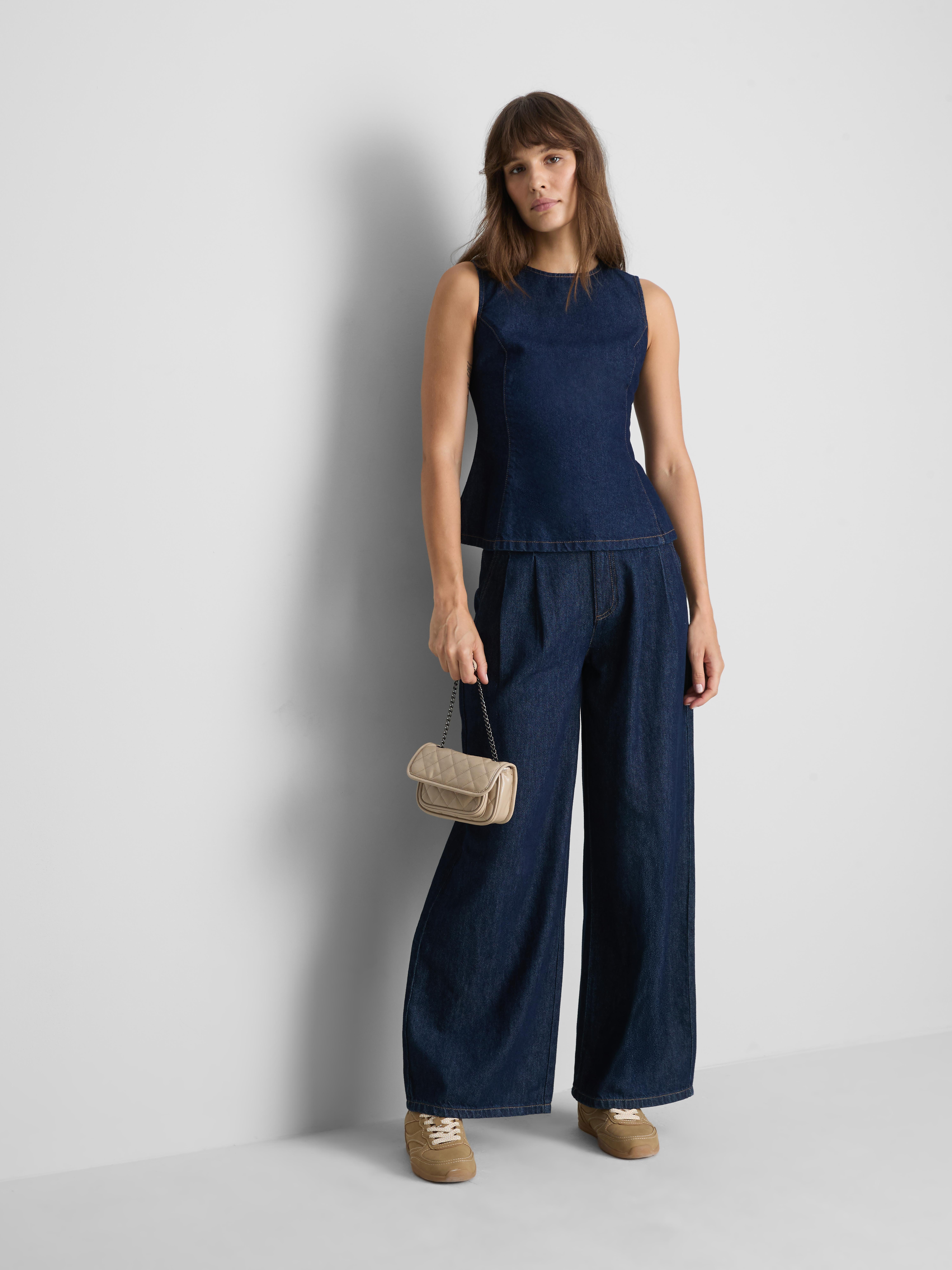 Paula Echevarría Peplum Hem Tank Top - Indigo
