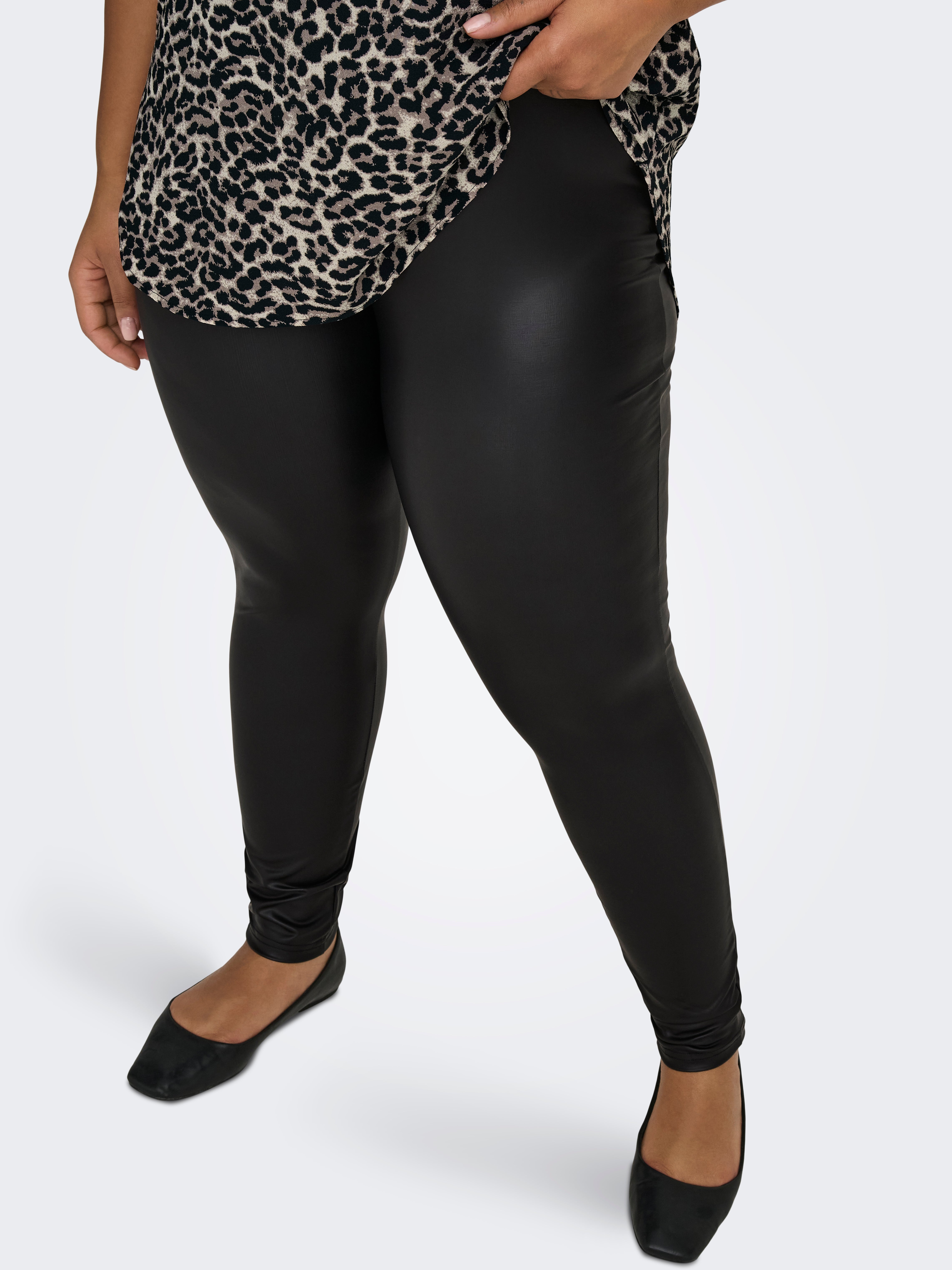 CARROOL Skinny Fit coated Leggings Black