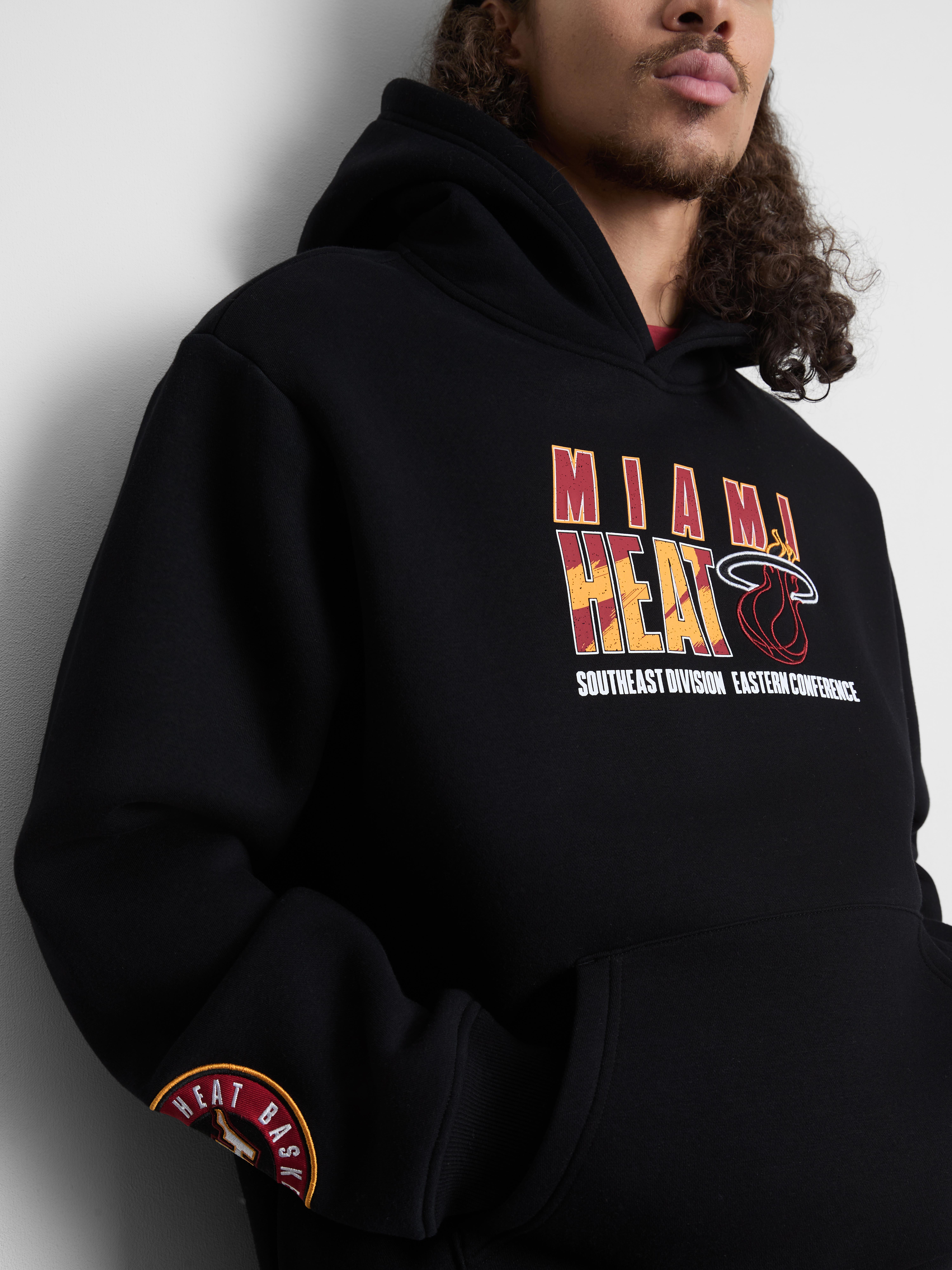NBA Miami Heat Cotton-Rich Hoodie - Black
