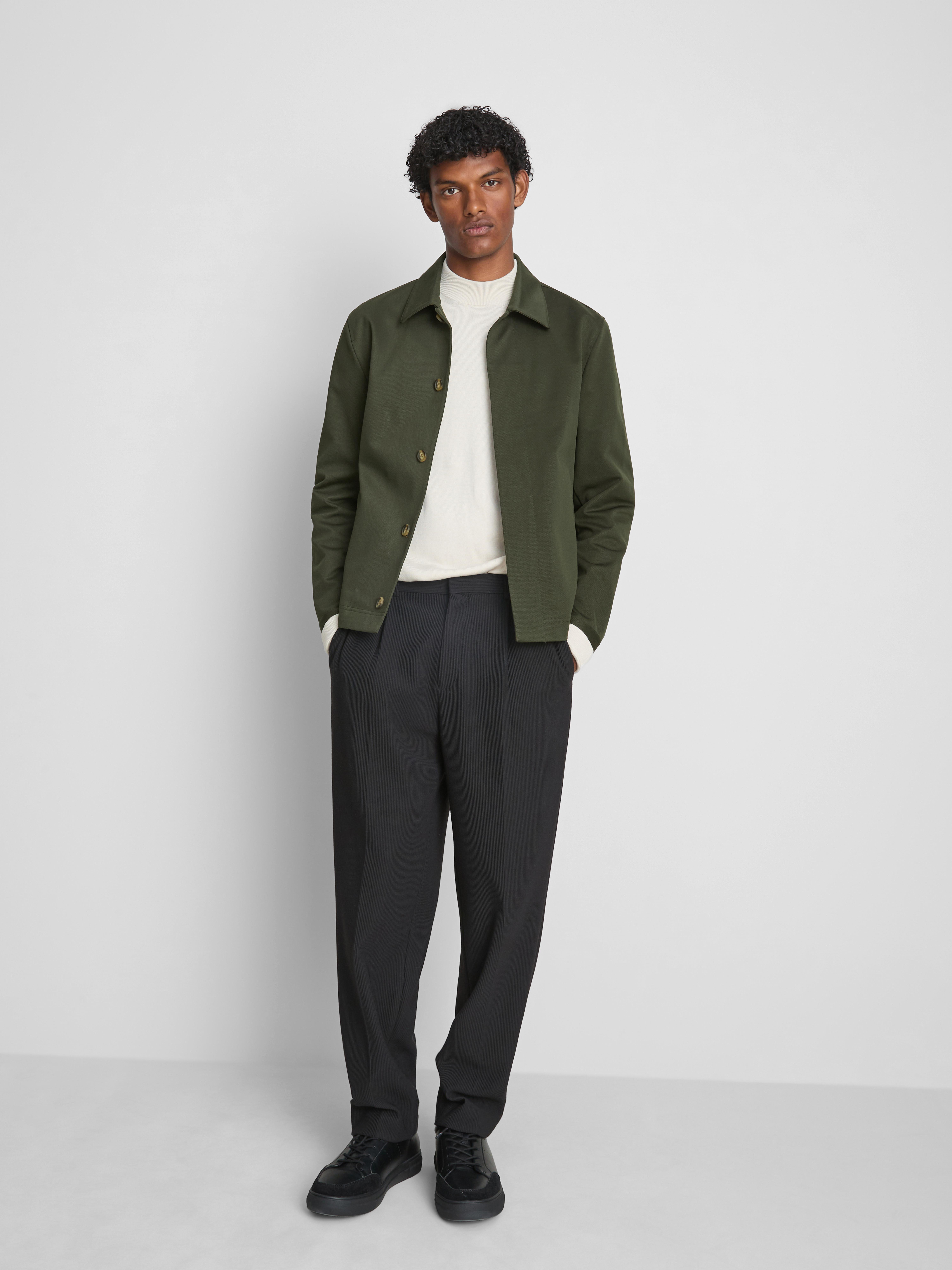 The Edit Regular Fit Collared Jacket - Olive
