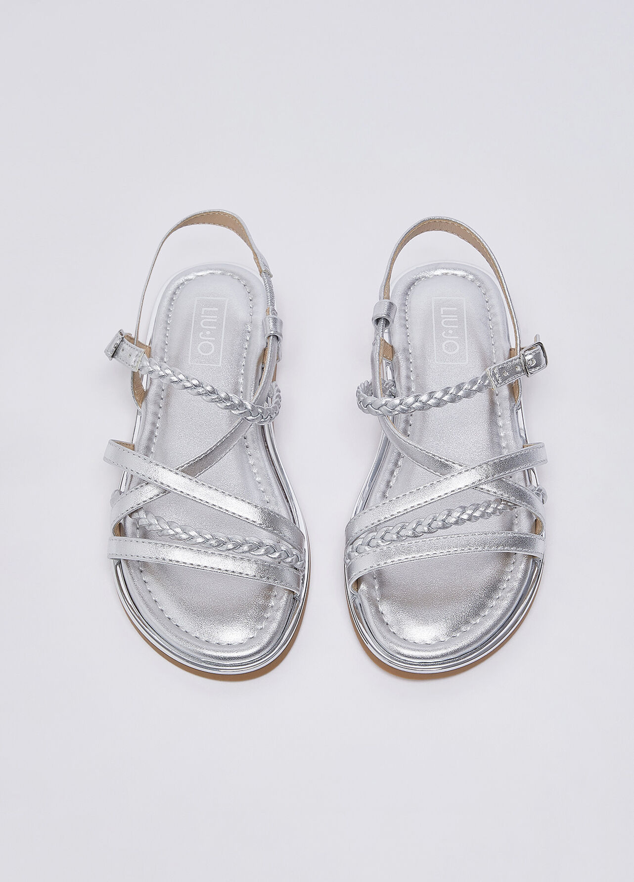 Sandali con fascette torchon - SILVER