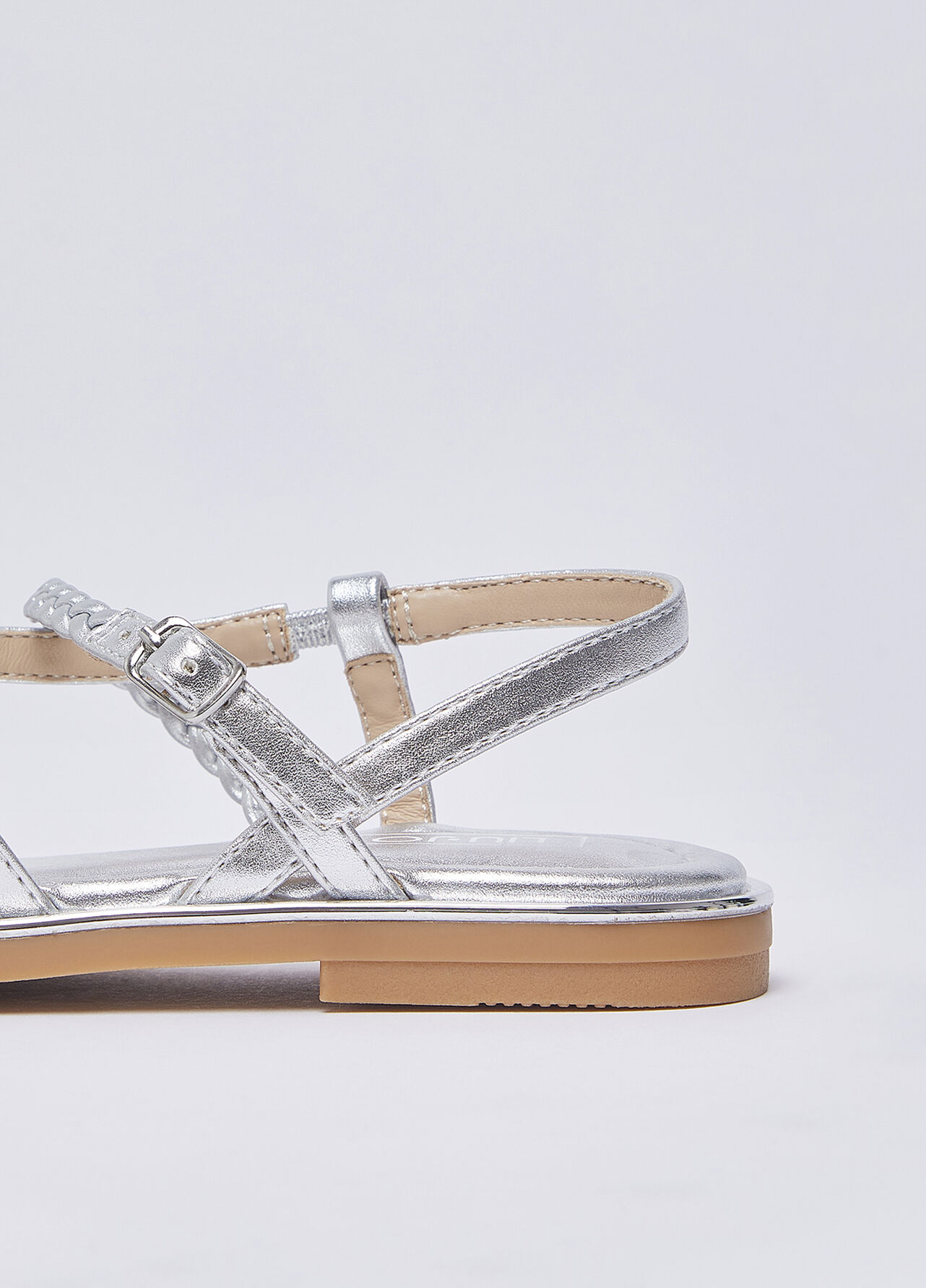 Sandali con fascette torchon - SILVER