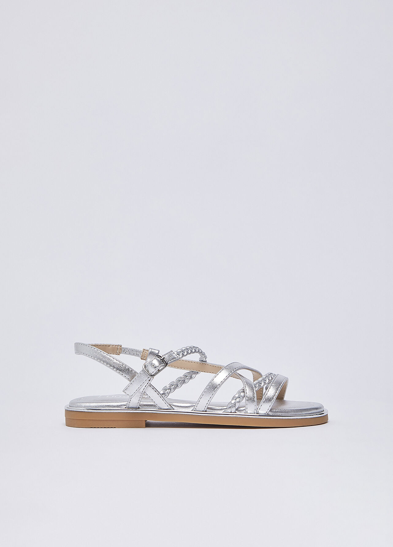 Sandali con fascette torchon - SILVER