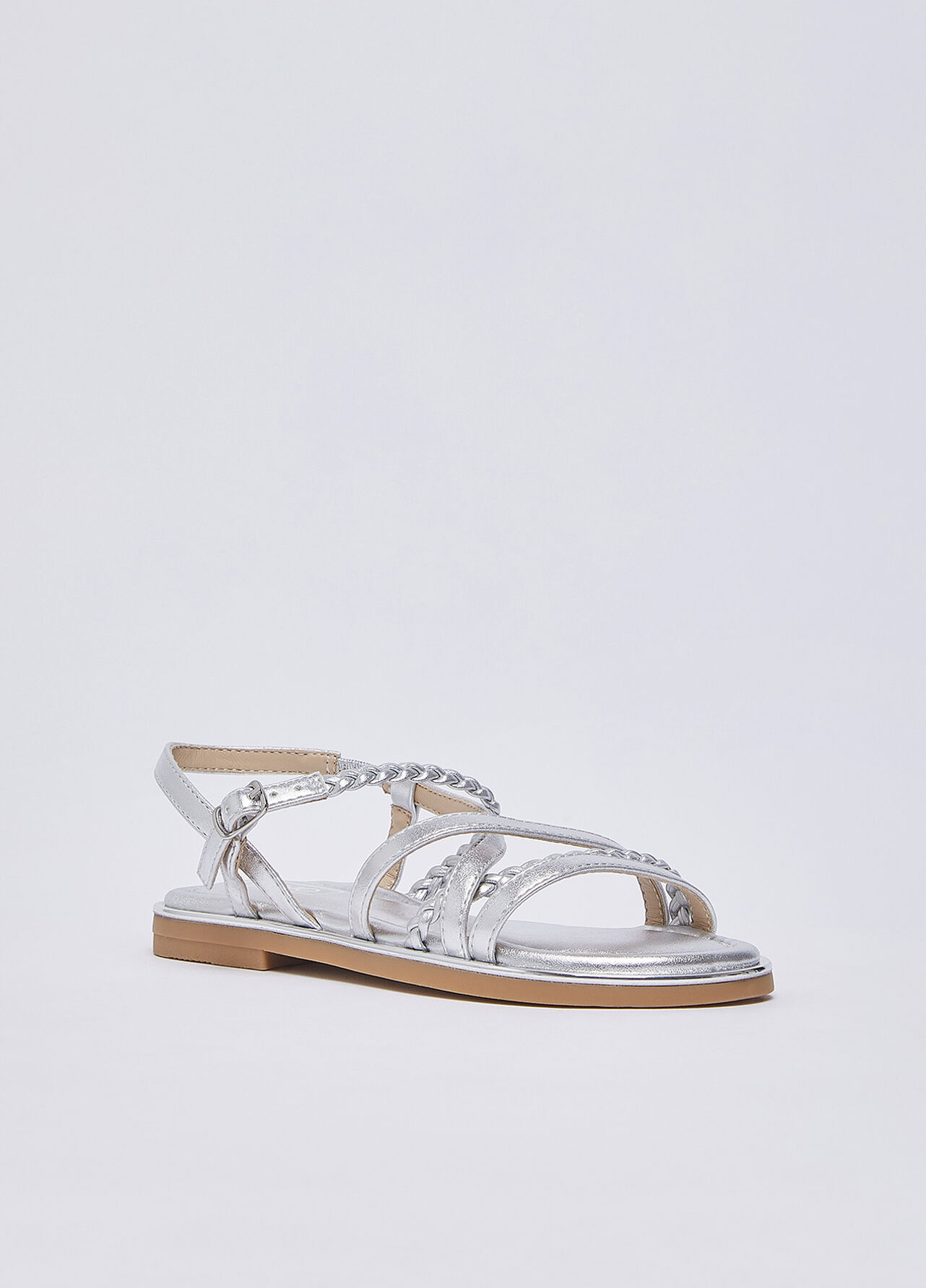 Sandali con fascette torchon - SILVER