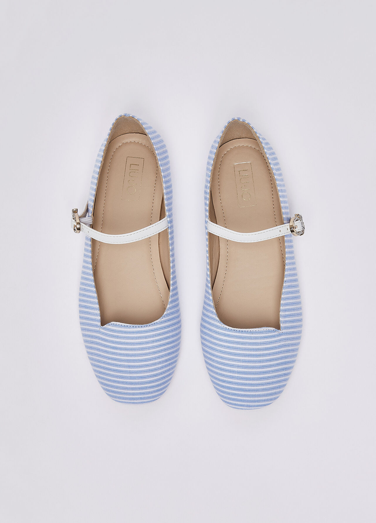 Ballerine a righe - LIGHT BLUE / WHITE